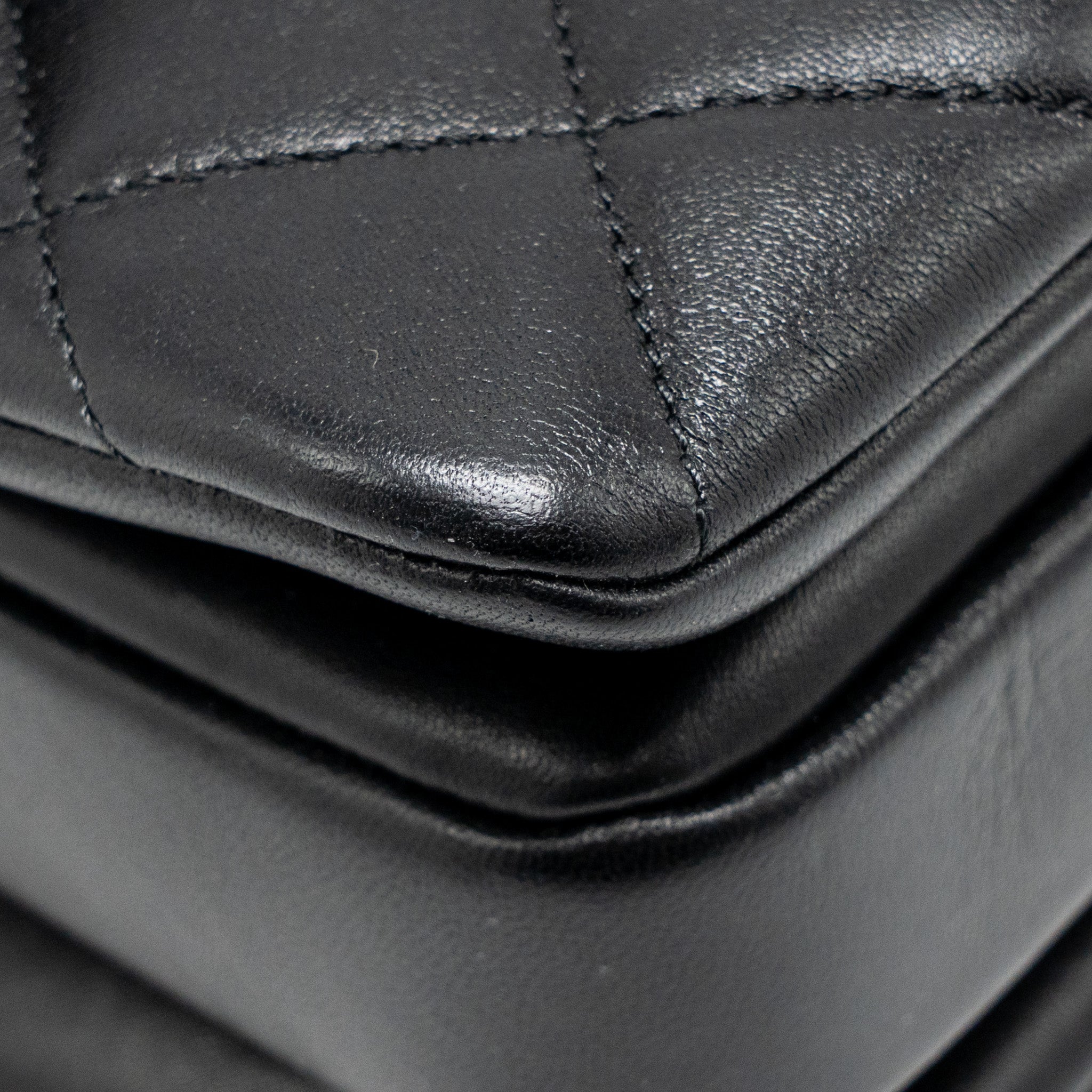 CHANEL TOP HANDLE TRENDY CC FLAP BAG LAMBSKIN BLACK LGHW