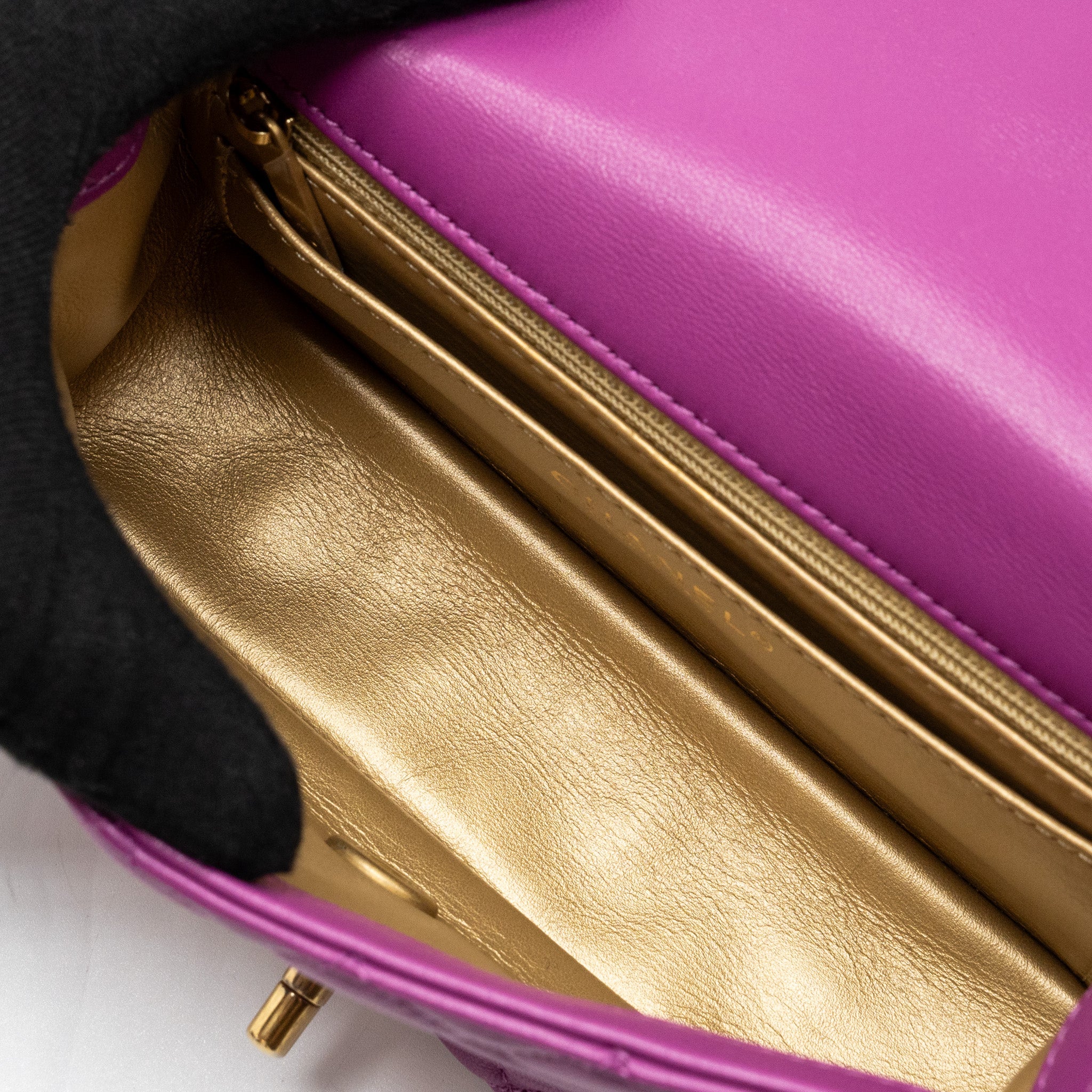 CHANEL PEARL CRUSH MINI RECTANGULAR FLAP BAG LAMBSKIN PURPLE GHW