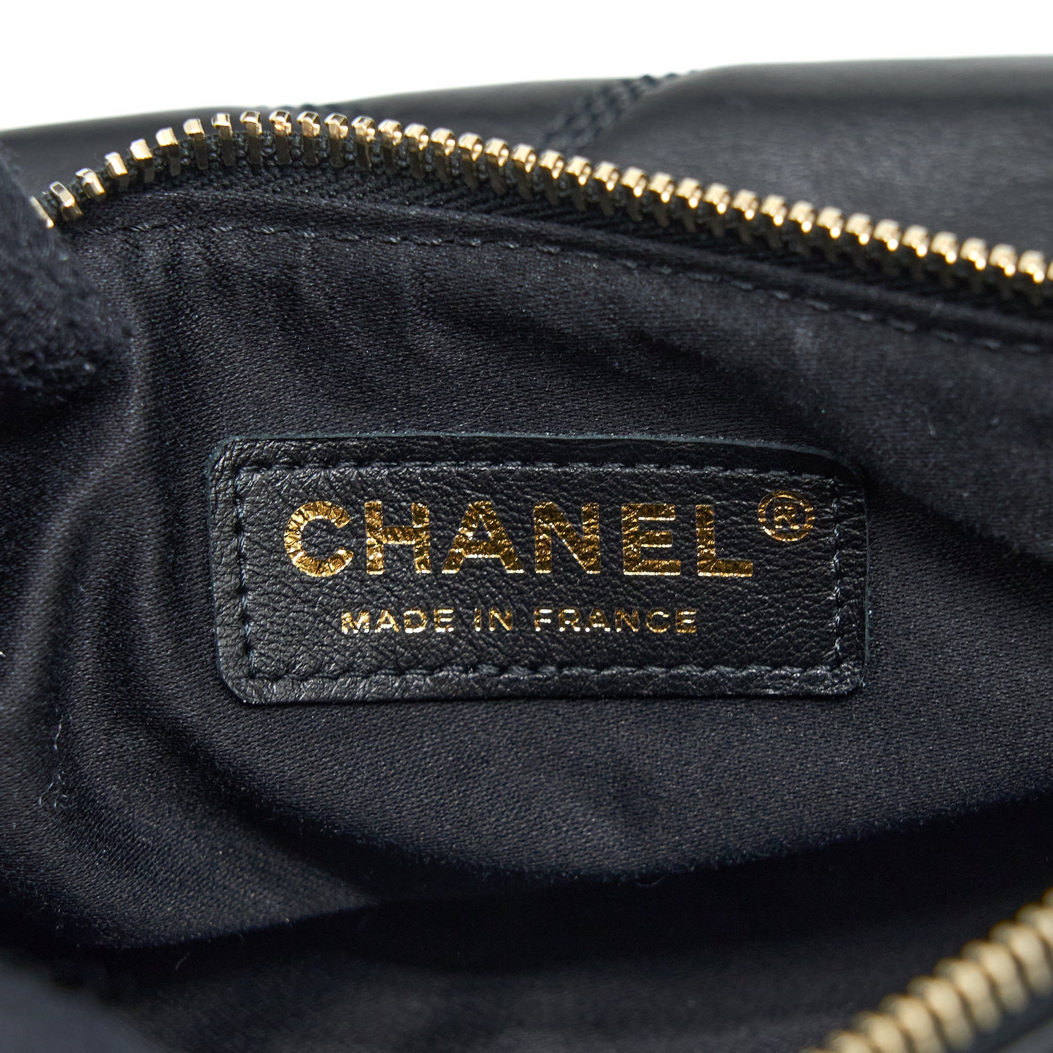 CHANEL MINI BOWLING BAG WITH CHAIN LAMBSKIN BLACK BRUSHED GHW (MICROCHIP)