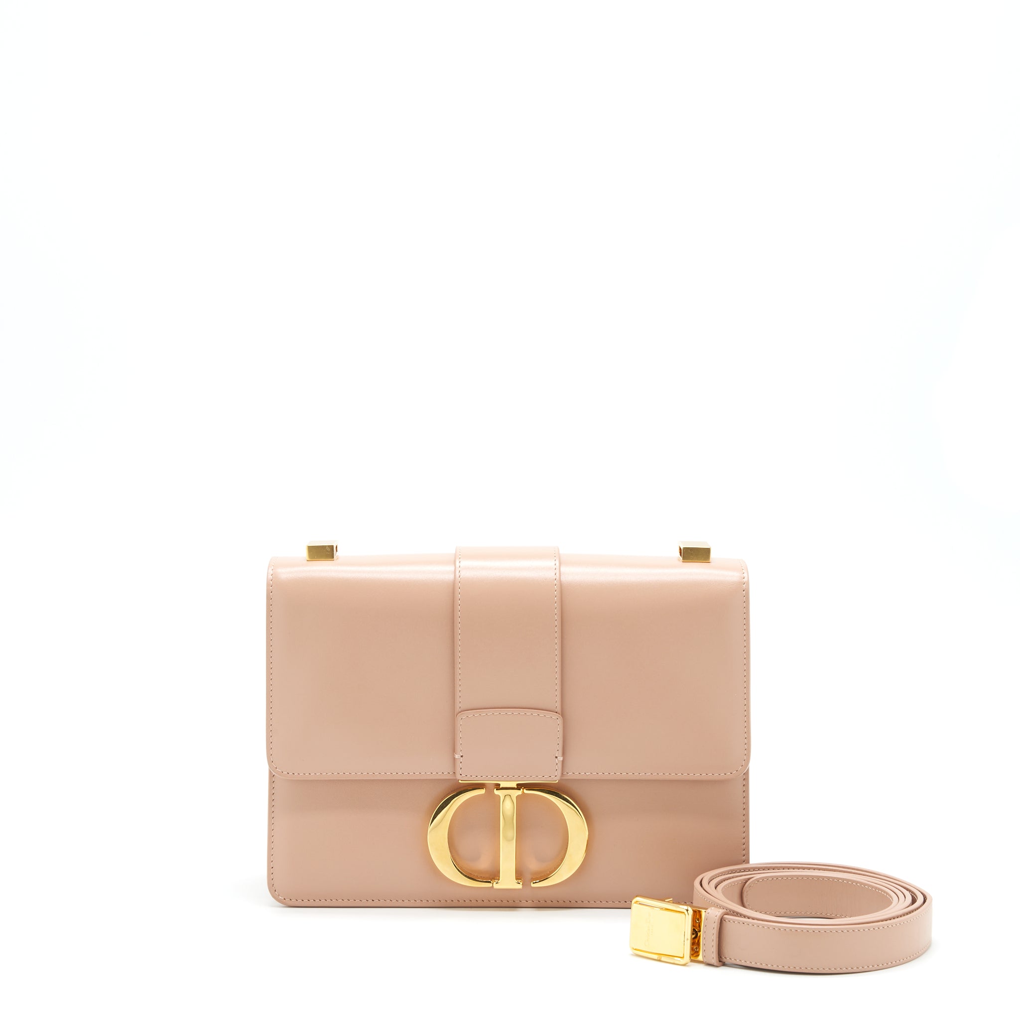 DIOR MONTAIGNE 24 MEDIUM FLAP BAG BEIGE PINK WITH GHW