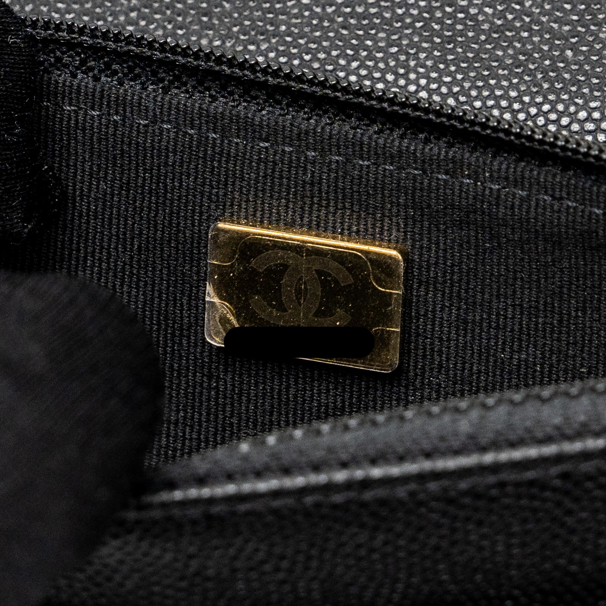 CHANEL WALLET ON CHAIN WITH POCKET BLACK CAVIAR GHW (MICROCHIP)