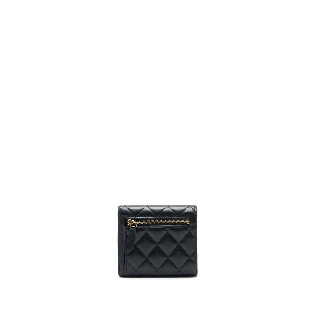 CHANEL CLASSIC FLAP WALLET LAMBSKIN BLACK GHW