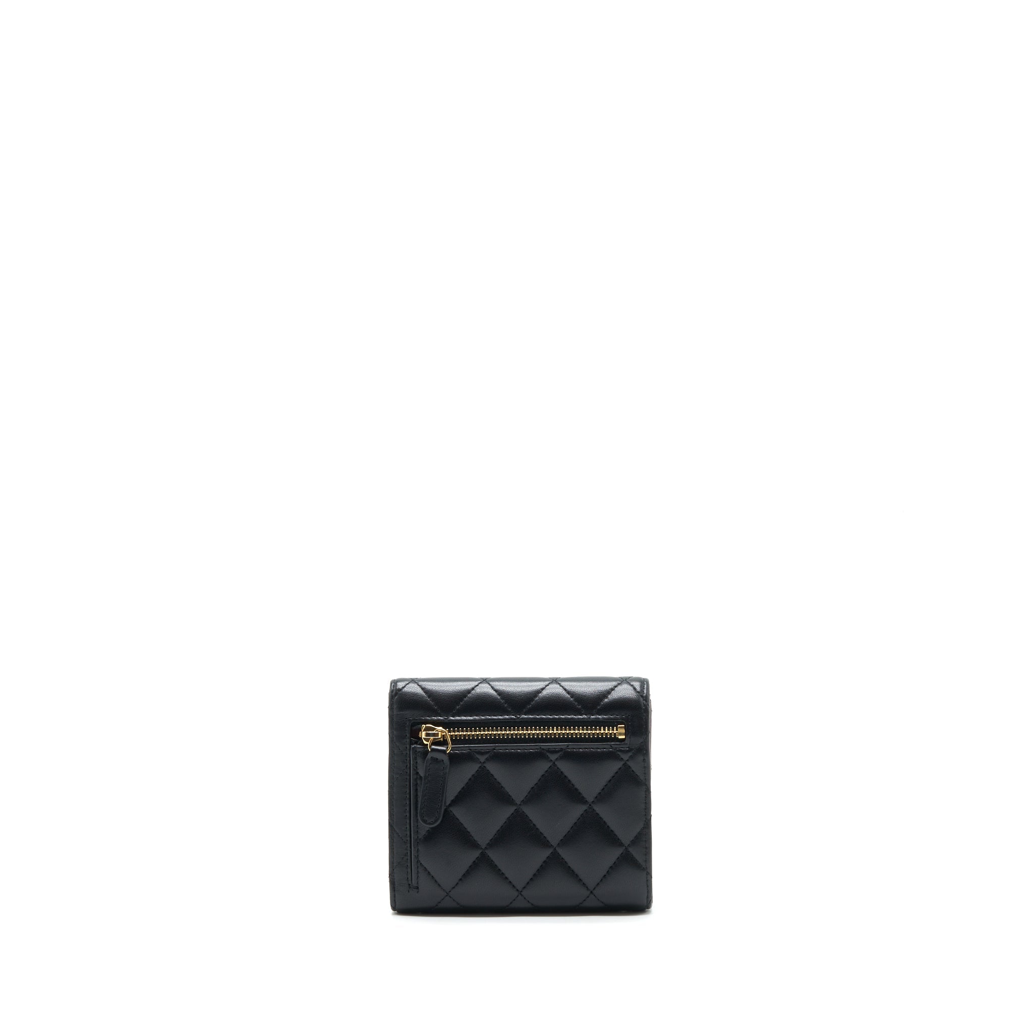 CHANEL CLASSIC FLAP WALLET LAMBSKIN BLACK GHW