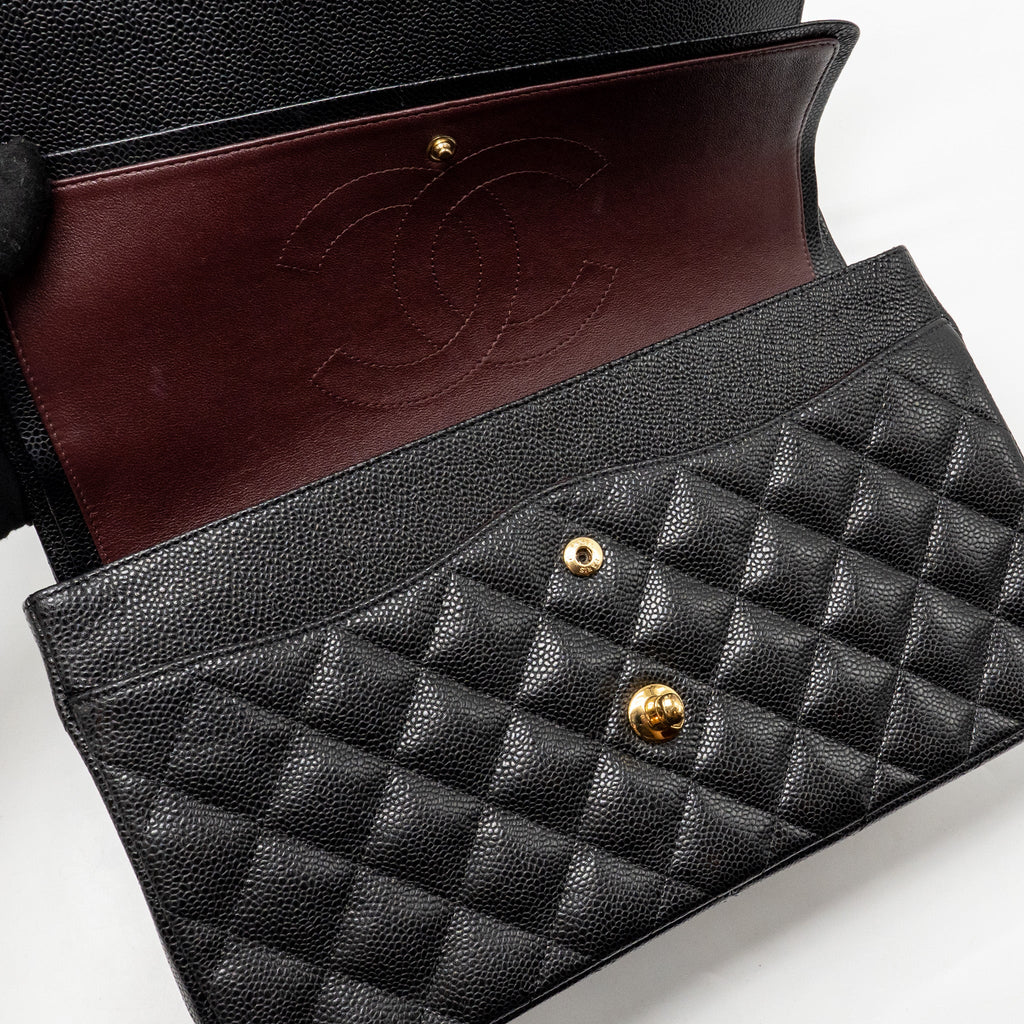 CHANEL JUMBO CLASSIC DOUBLE FLAP BAG CAVIAR BLACK GHW
