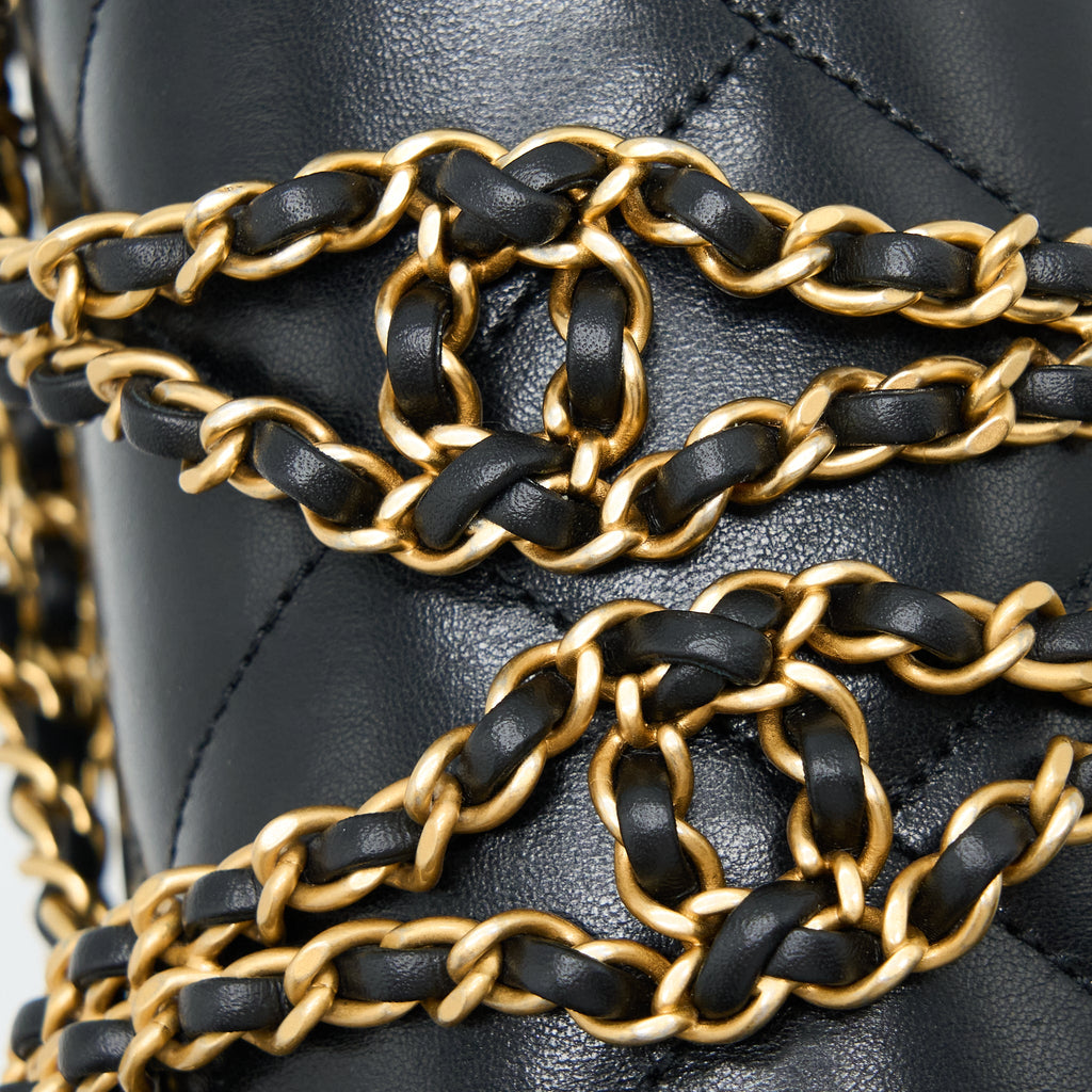 CHANEL 23P ADO BACKPACK LAMBSKIN BLACK GHW (MICROCHIP)