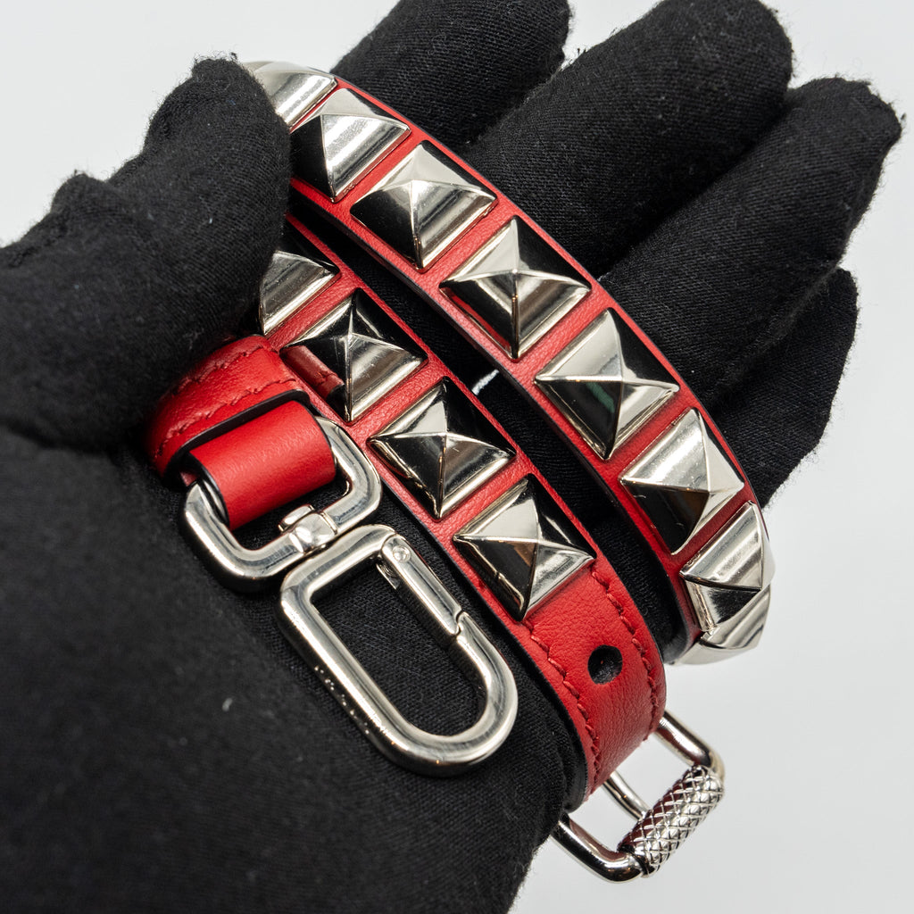 PRADA ELECTRA CITY FLAP BAG CALFSKIN BLACK / RED SHW