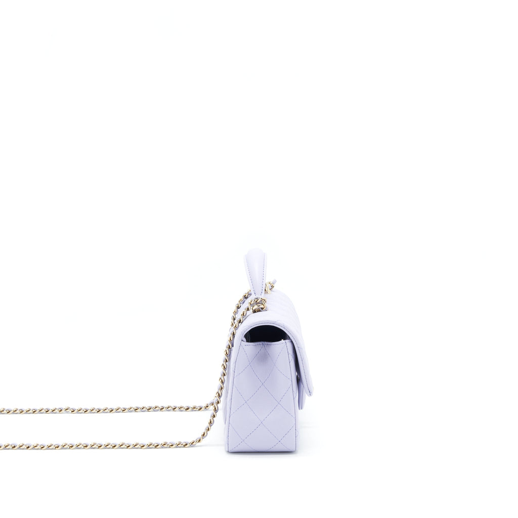 CHANEL 21K LILAC /LIGHT PURPLE MINI RECTANGULAR TOP HANDLE
