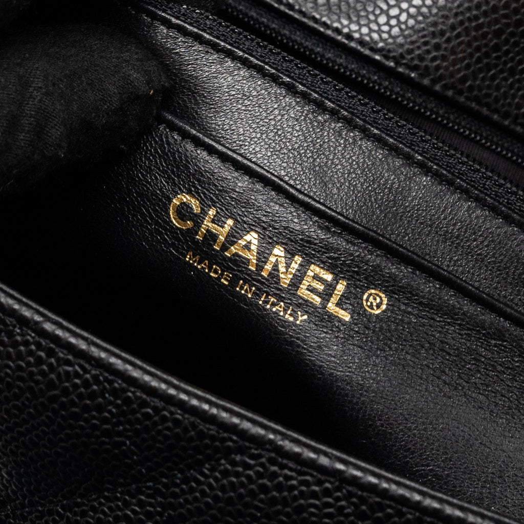 CHANEL CLASSIC JUMBO SINGLE FLAP BAG CAVIAR BLACK GHW