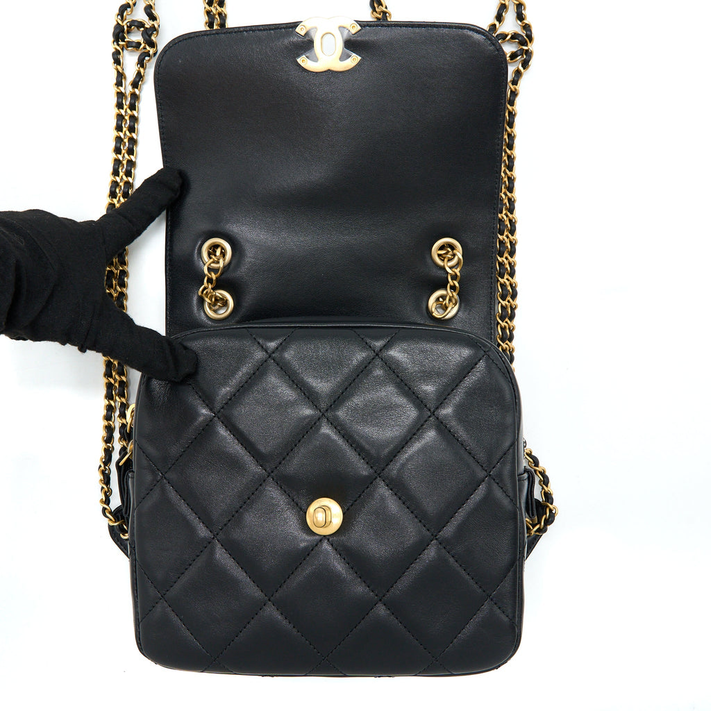 CHANEL 23P ADO BACKPACK LAMBSKIN BLACK GHW (MICROCHIP)