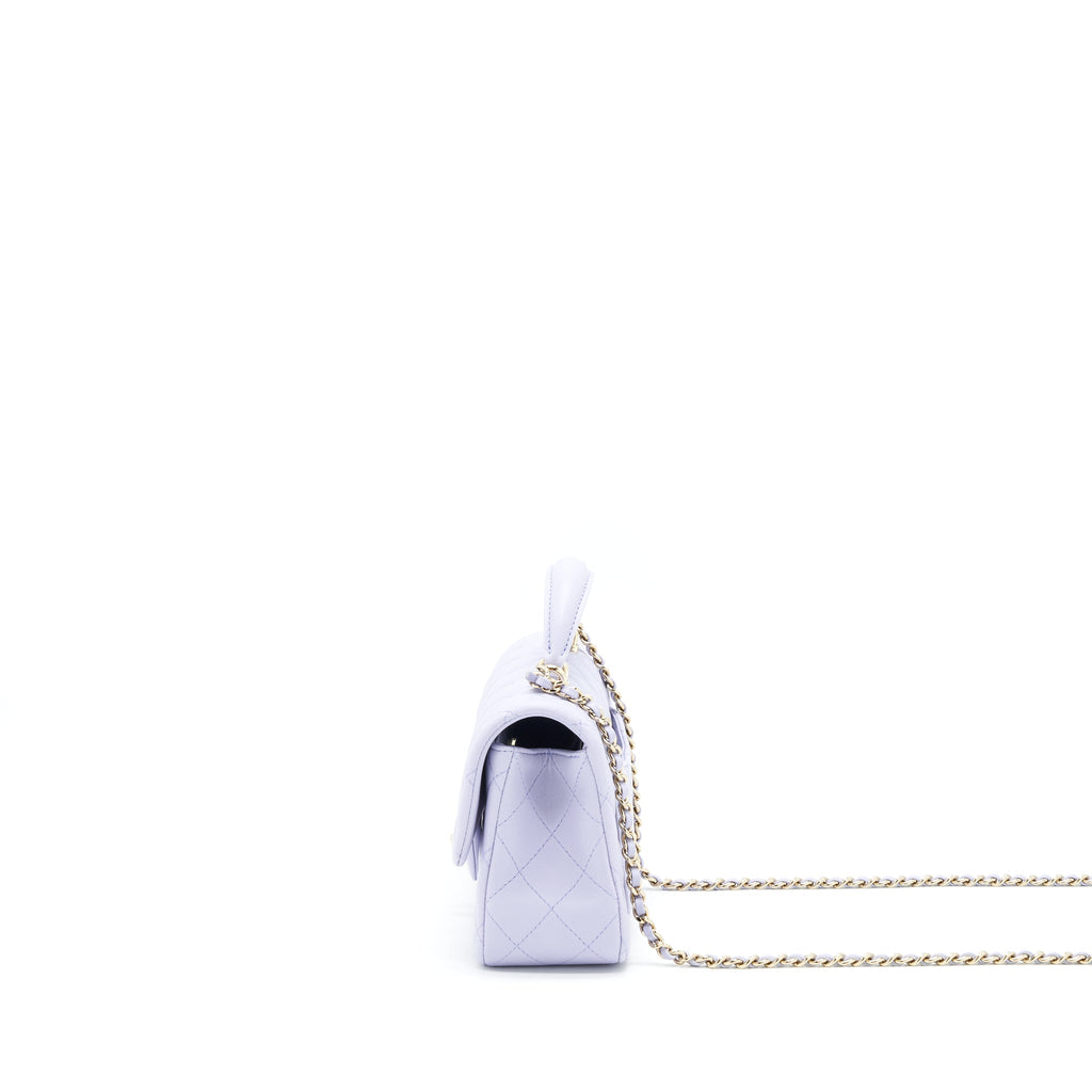 CHANEL 21K LILAC /LIGHT PURPLE MINI RECTANGULAR TOP HANDLE