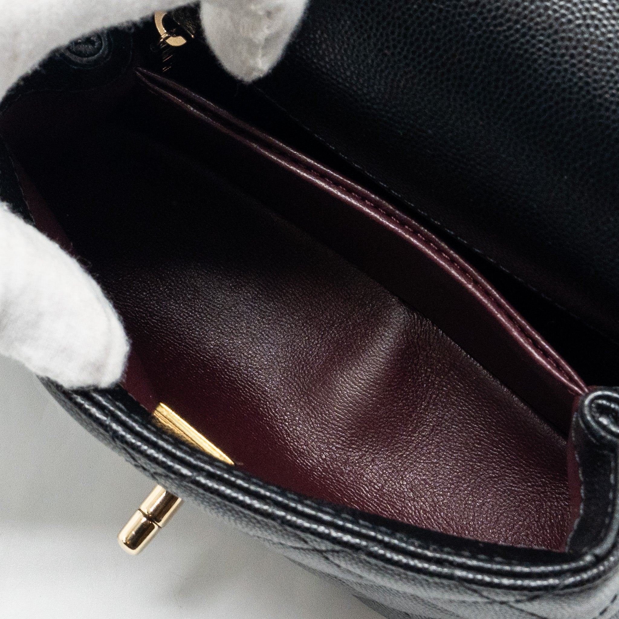 CHANEL MINI COCO HANDLE WITH LIZARD EMBOSSED HANDLE CAVIAR BLACK LGHW (MICROCHIP)