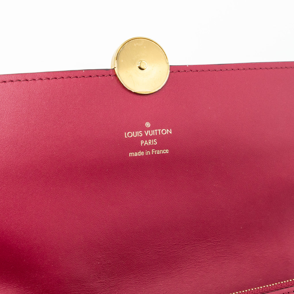 LOUIS VUITTON FLORE CHAIN WALLET MONOGRAM CANVAS/ DARK RED GHW