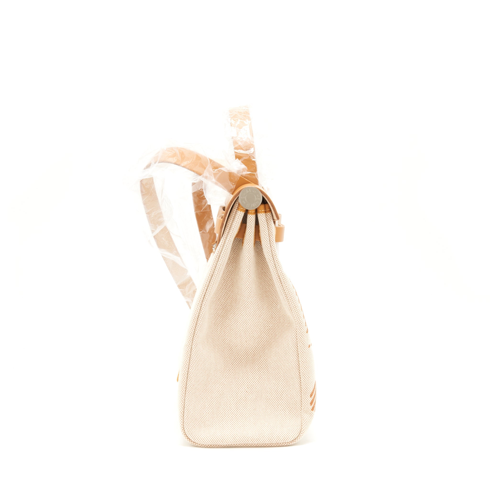 HERMES HERBAG ZIP 31 TOILE H EN RELIEF BRIDES SABLE/ ECRU BEIGE/ NAT SABLE