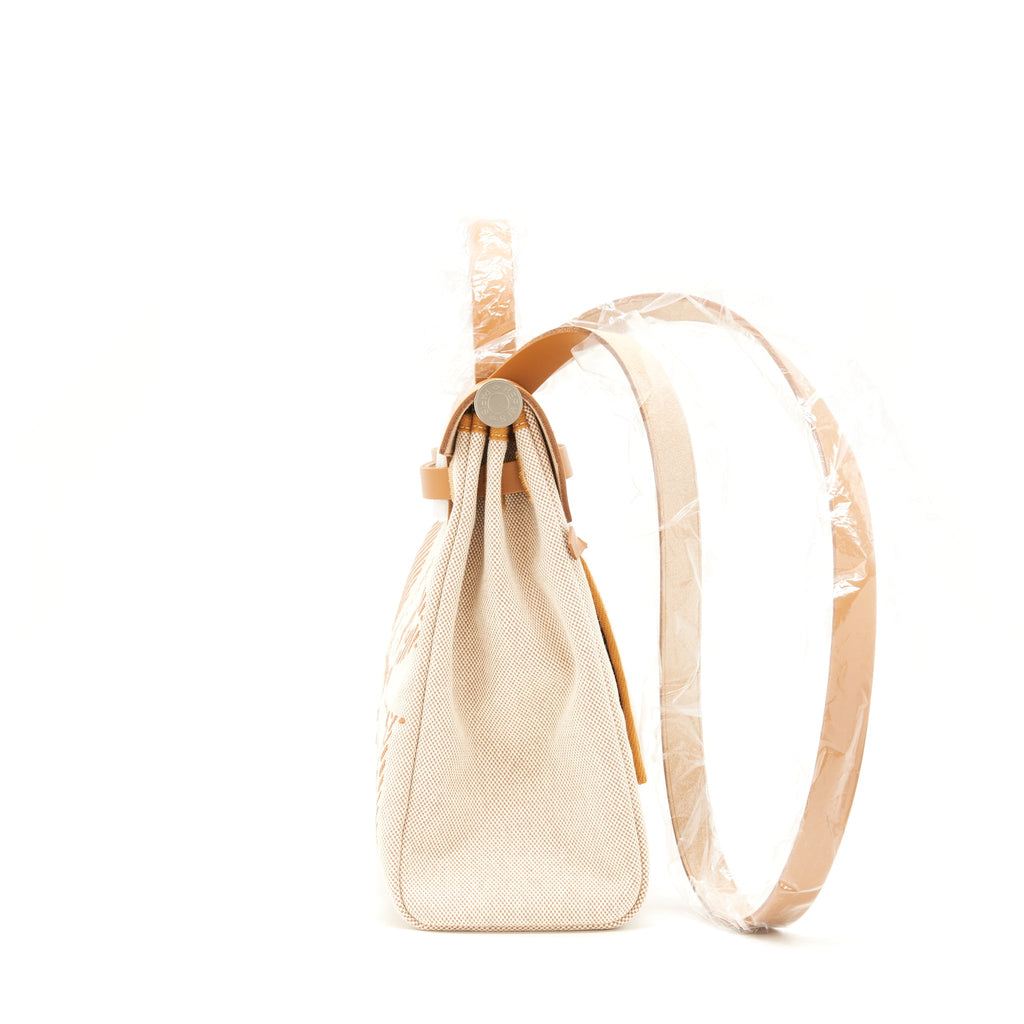 HERMES HERBAG ZIP 31 TOILE H EN RELIEF BRIDES SABLE/ECRU-BEIGE/NAT SABLE