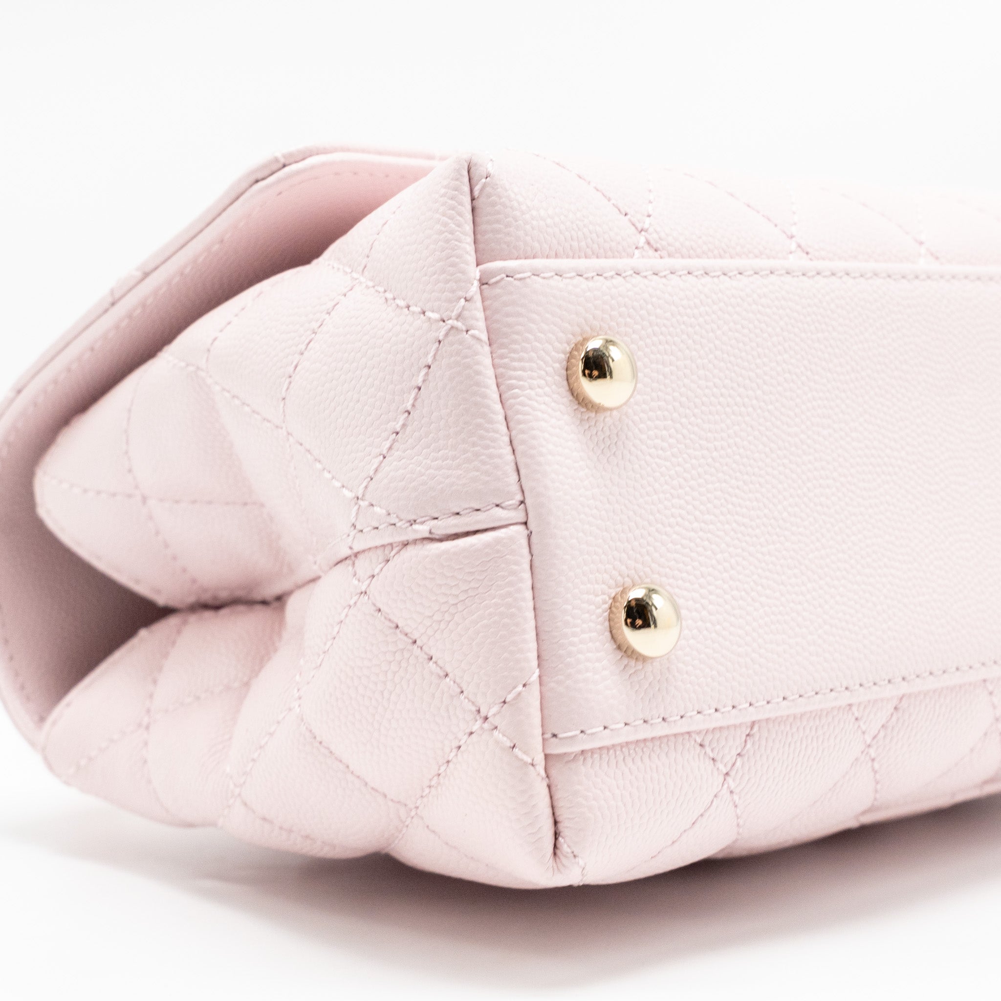 CHANEL SMALL COCO HANDLE CAVIAR LIGHT PINK LGHW (MICROCHIP)
