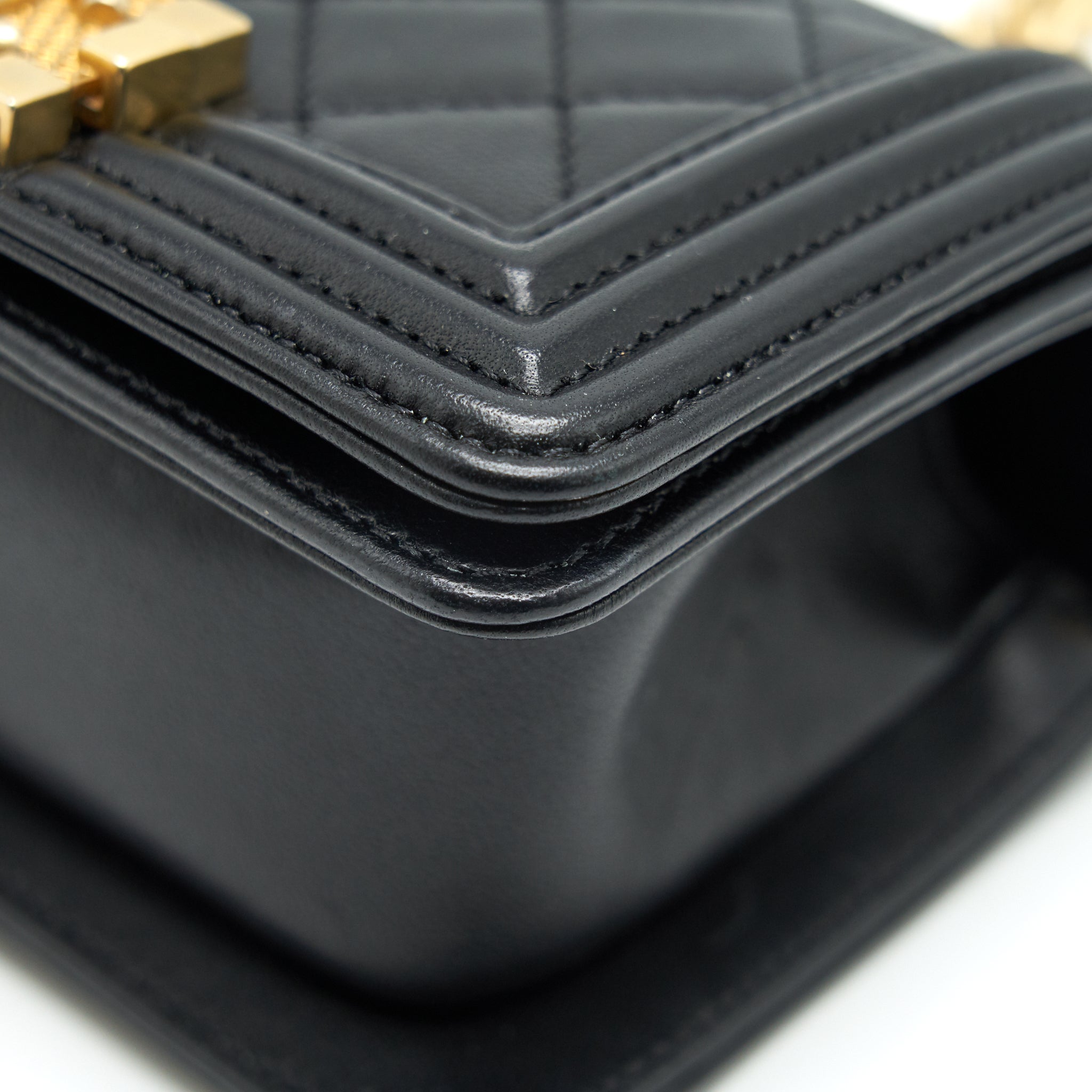 CHANEL BOY EXTRA MINI LAMBSKIN IN BLACK GHW