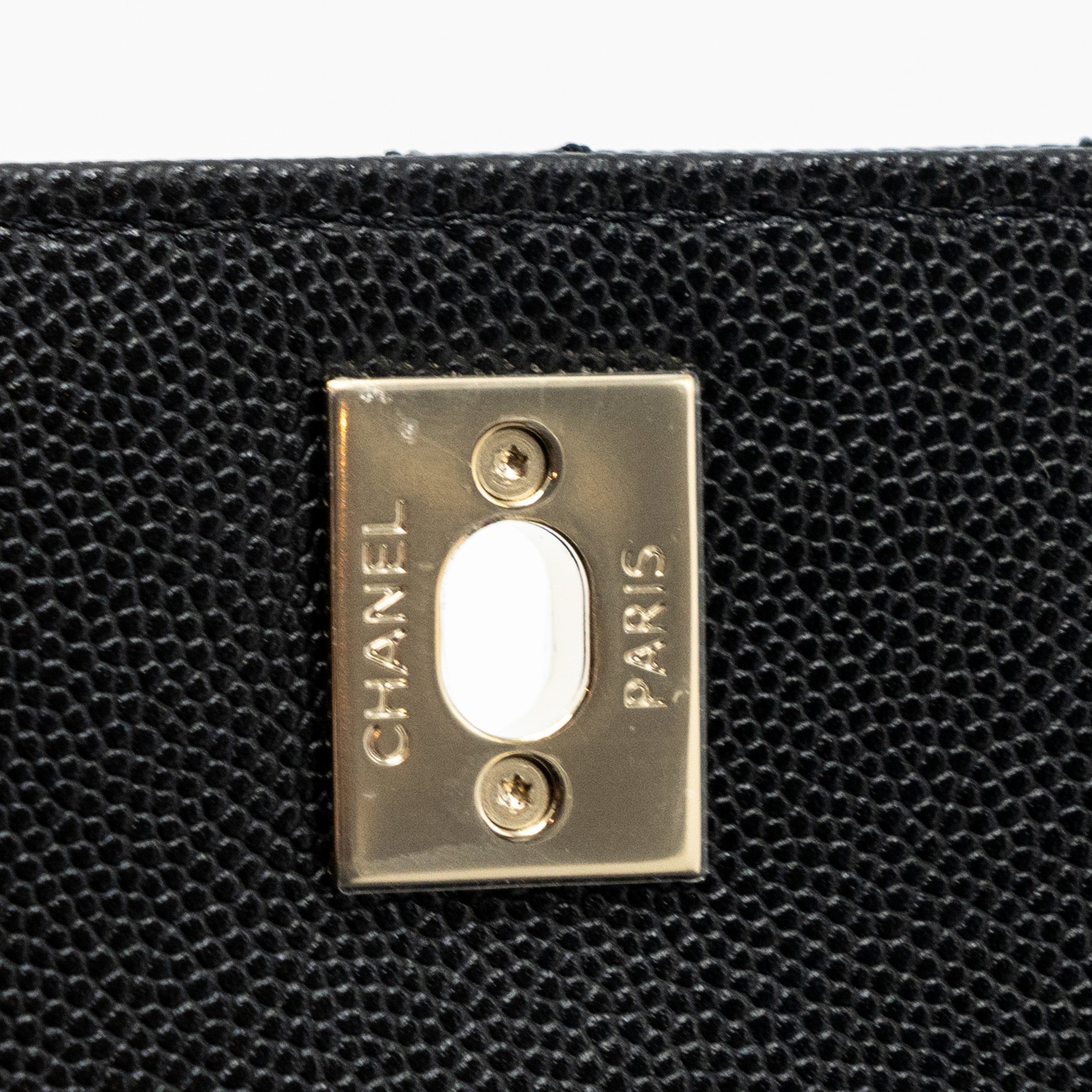 CHANEL SMALL COCO HANDLE CAVIAR BLACK LGHW (MICROCHIP)