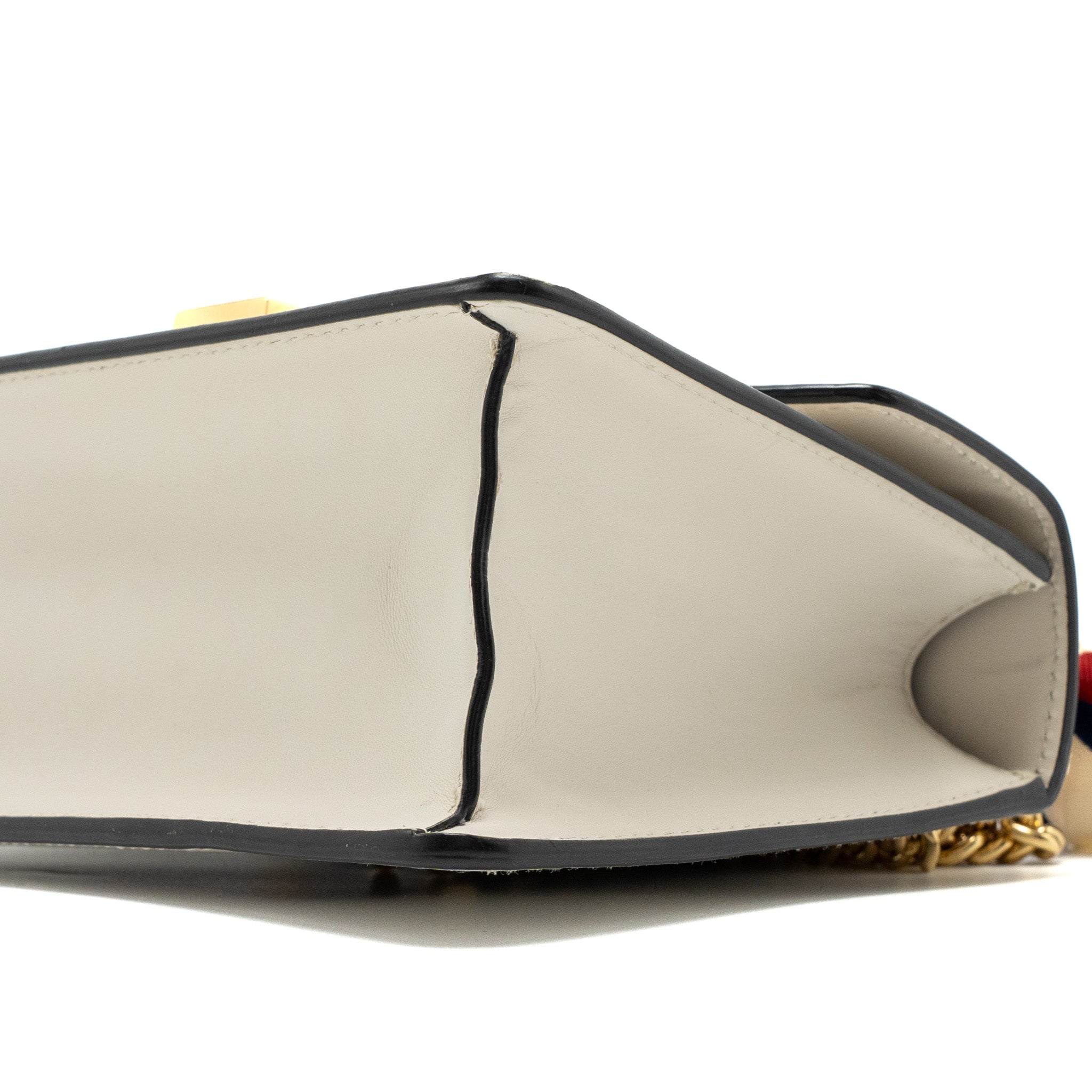 GUCCI MINI SYLVIE CHAIN BAG CALFSKIN WHITE/MULTICOLOUR GHW