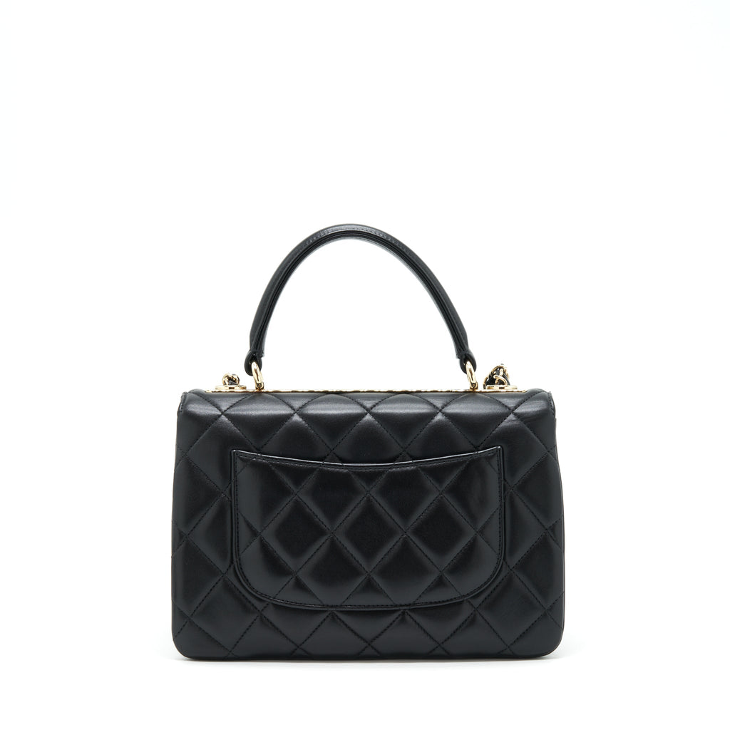 CHANEL TRENDY CC FLAP BAG LAMBSKIN BLACK LGHW