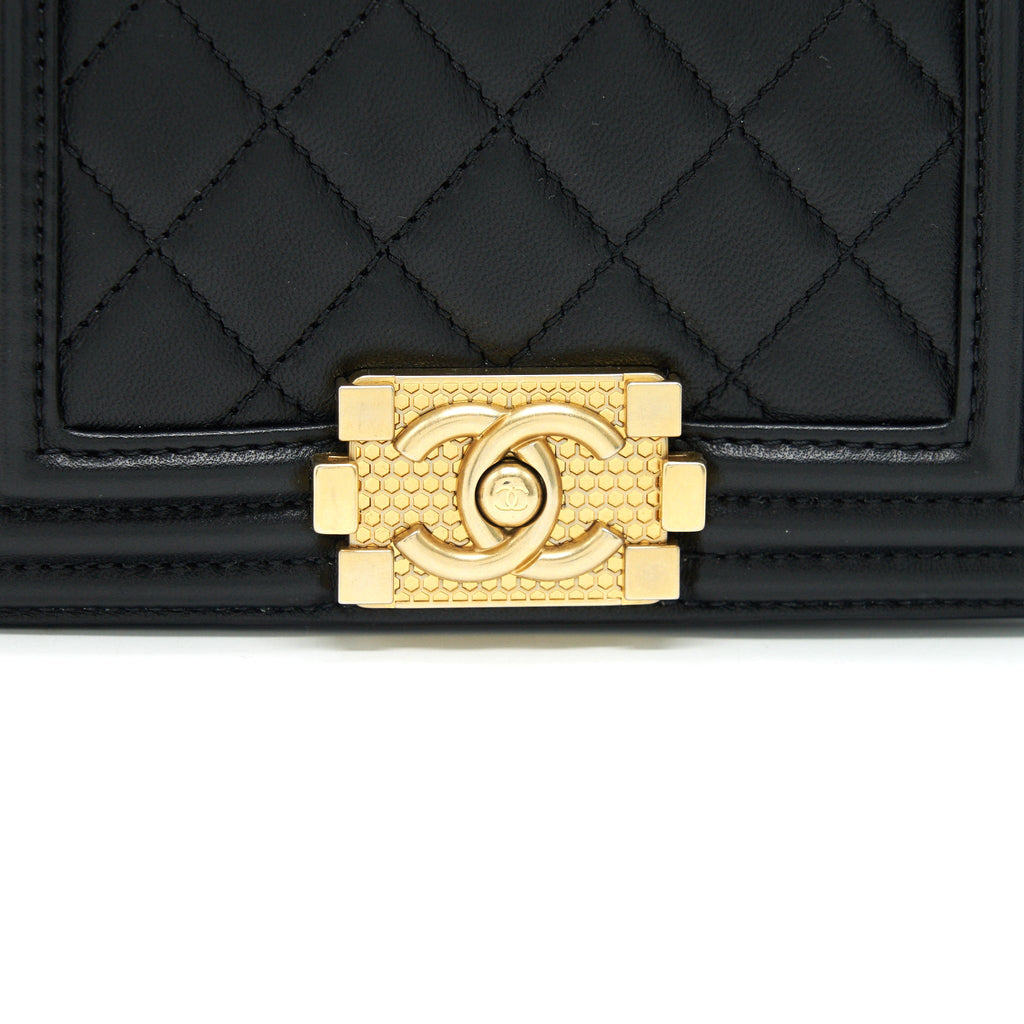 CHANEL BOY EXTRA MINI LAMBSKIN IN BLACK GHW