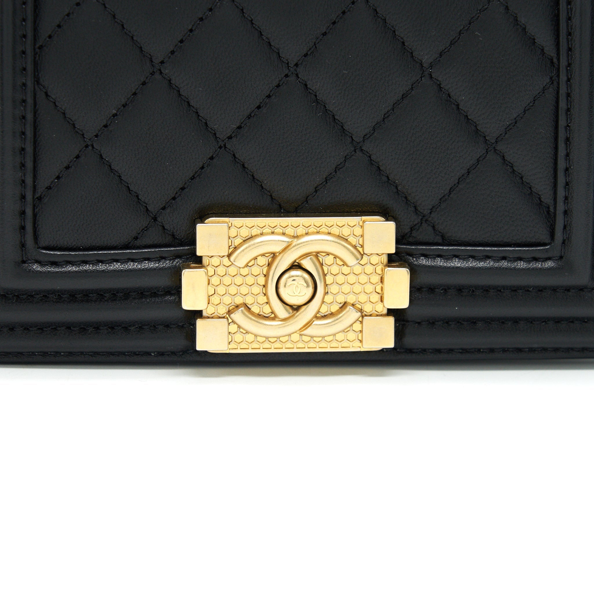 CHANEL BOY EXTRA MINI LAMBSKIN IN BLACK GHW