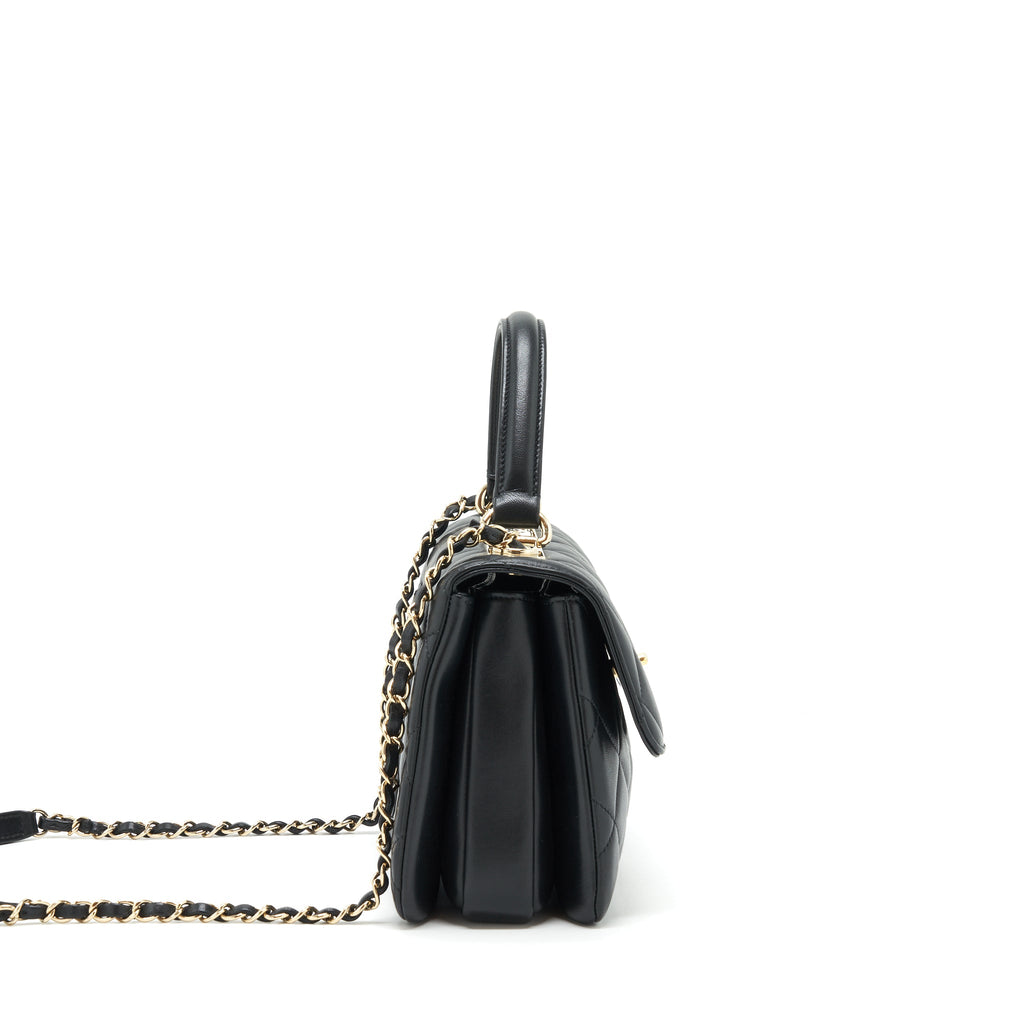 CHANEL TRENDY CC FLAP BAG LAMBSKIN BLACK LGHW