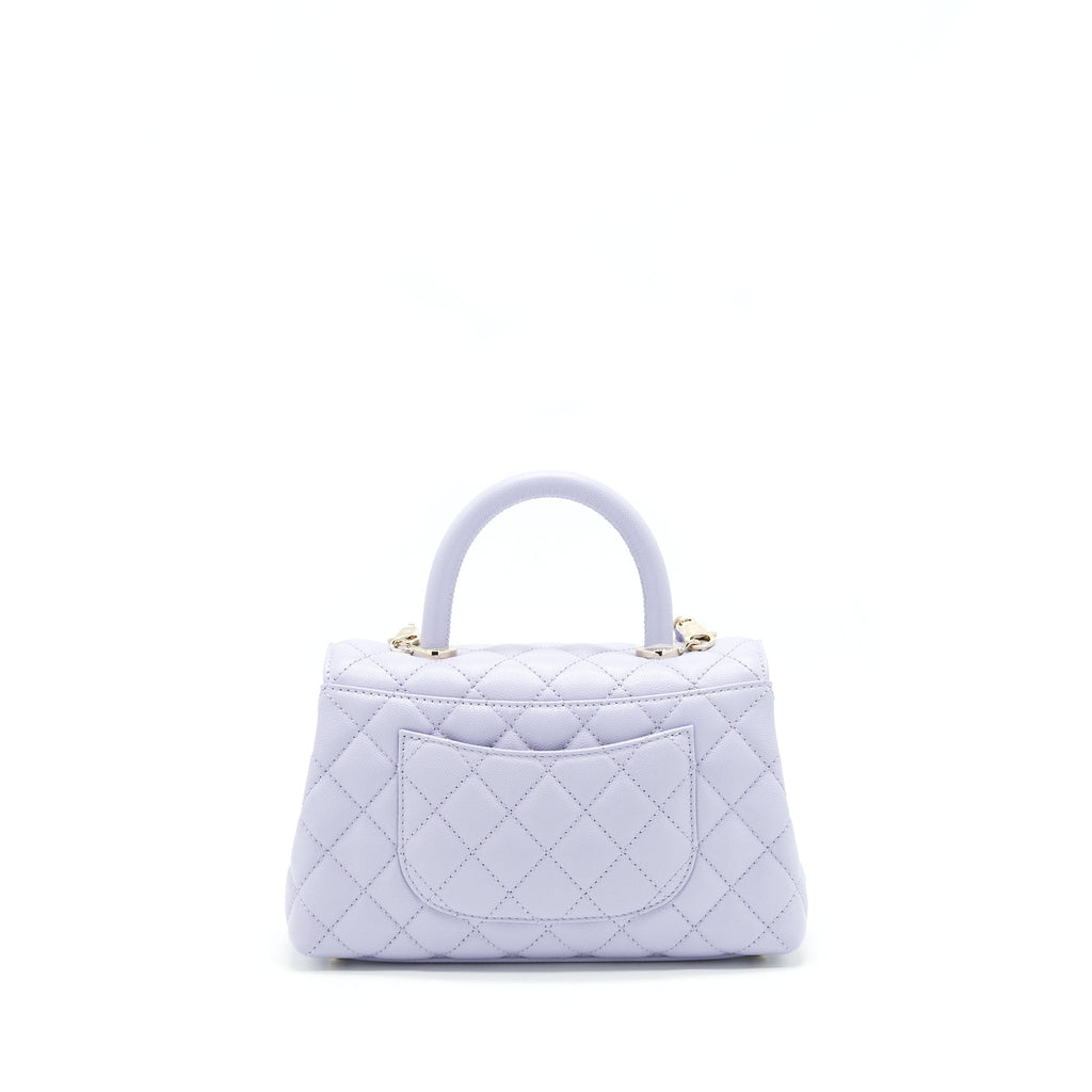 CHANEL 21K COCO HANDLE CAVIAR LILAC/ LIGHT PURPLE LGHW