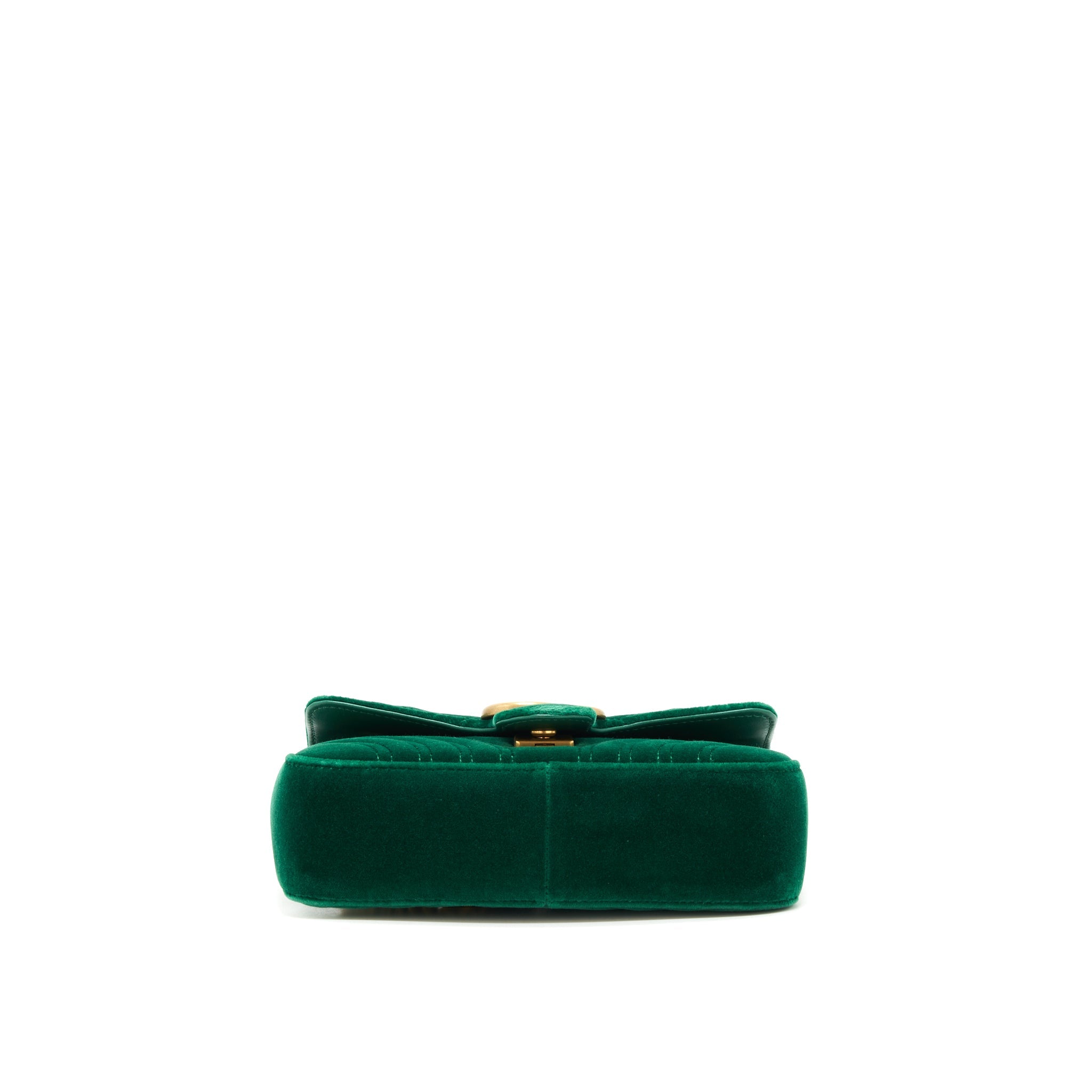GUCCI MINI MARMONT BAG VELVET GREEN GHW