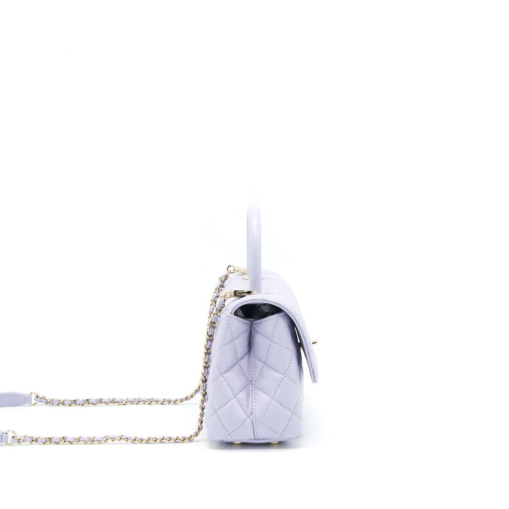 CHANEL 21K COCO HANDLE CAVIAR LILAC/ LIGHT PURPLE LGHW