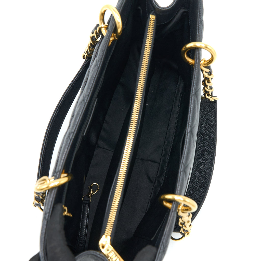 CHANEL GRAND SHOPPING TOTE BAG CAVIAR BLACK GHW