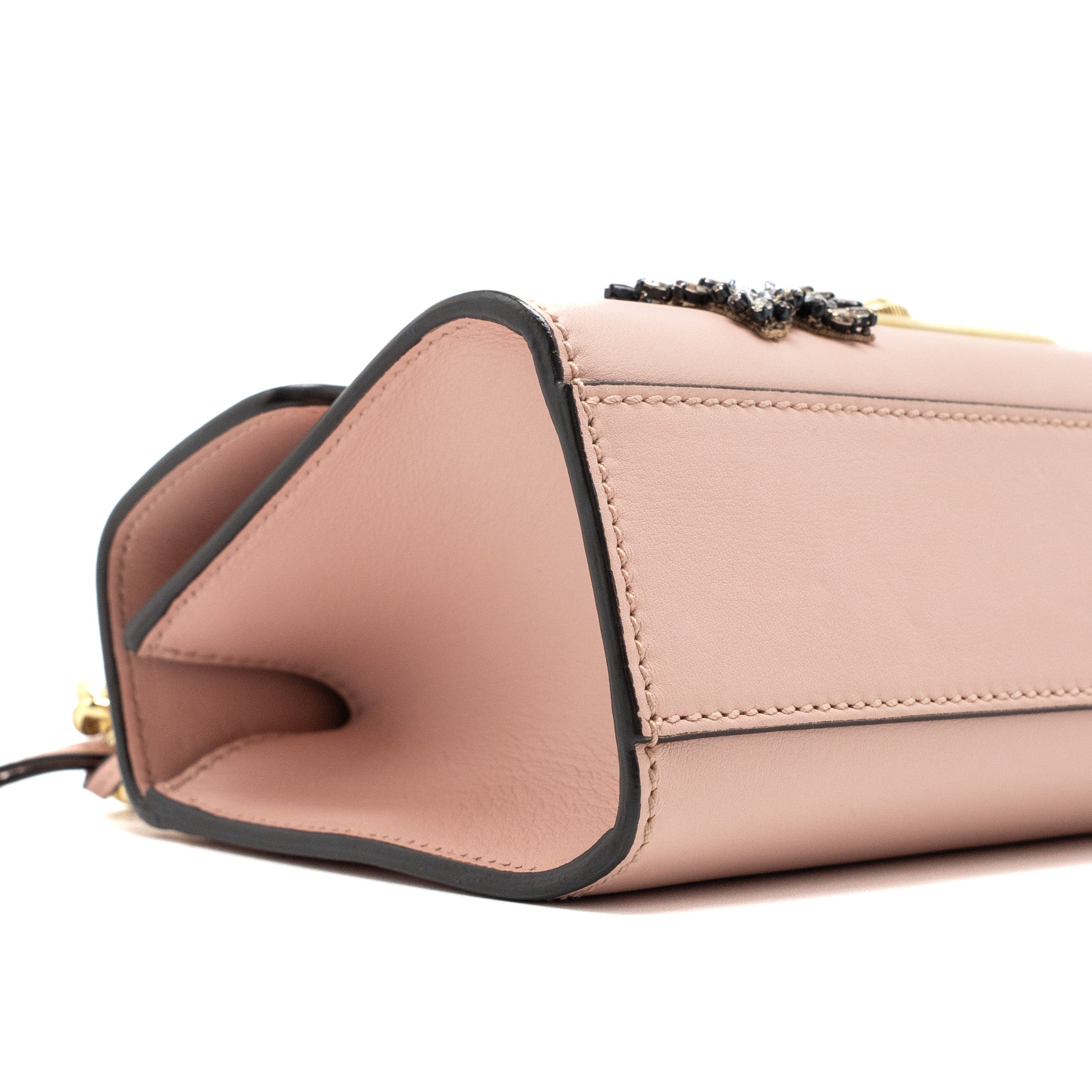 GUCCI PADLOCK CHAIN BAG CRYSTAL STAR LIMITED CALFSKIN PINK GHW