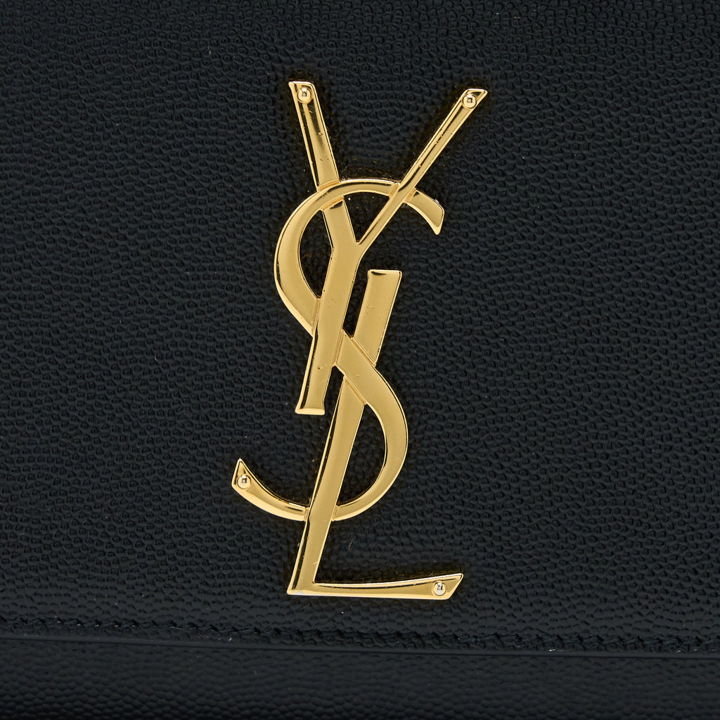SAINT LAURENT SMALL KATE BAG GRAINED CALFSKIN BLACK GHW