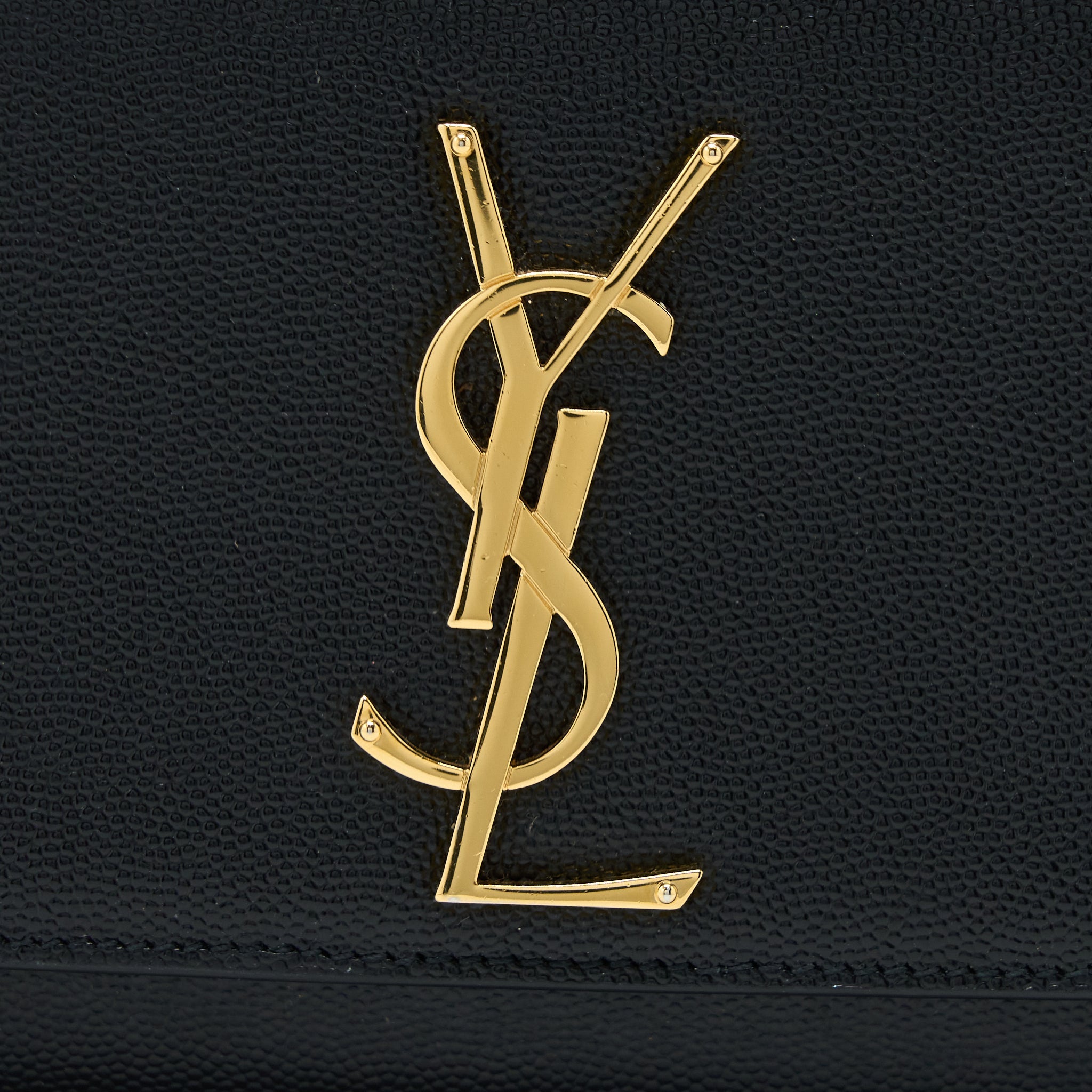 SAINT LAURENT SMALL KATE BAG GRAINED CALFSKIN BLACK GHW