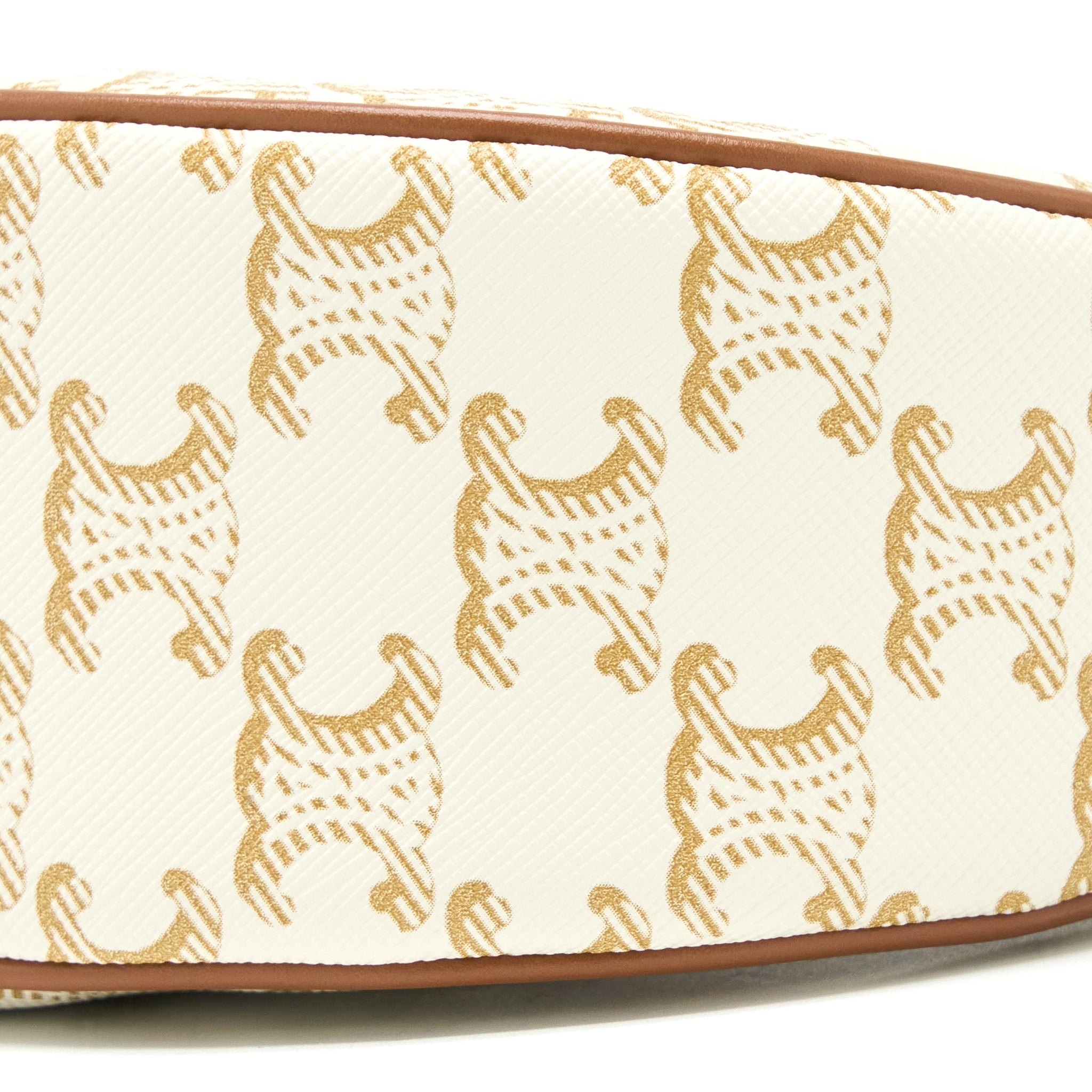 CELINE AVA BAG IN TRIOMPHE CANVAS/CALFSKIN WHITE GHW