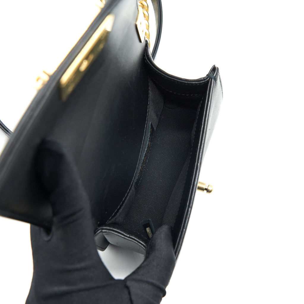 CHANEL BOY EXTRA MINI LAMBSKIN IN BLACK GHW