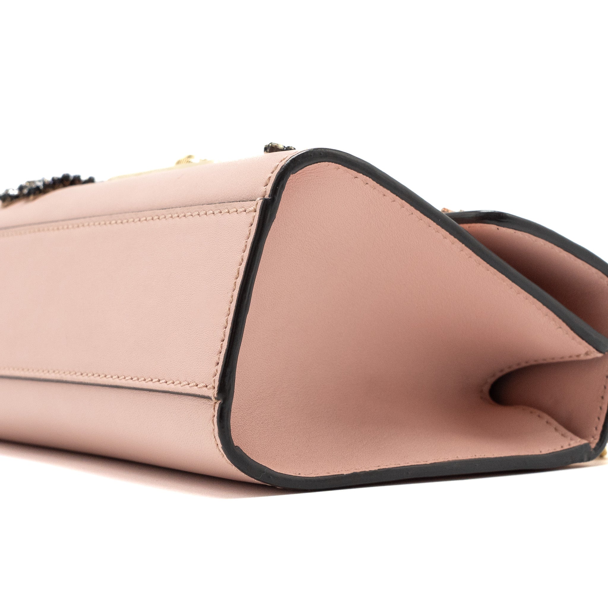 GUCCI PADLOCK CHAIN BAG CRYSTAL STAR LIMITED CALFSKIN PINK GHW