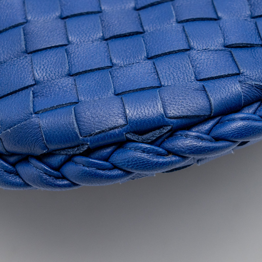 BOTTEGA VENETA INTERCCIATO HOBO BAG LAMBSKIN DARK BLUE SHW