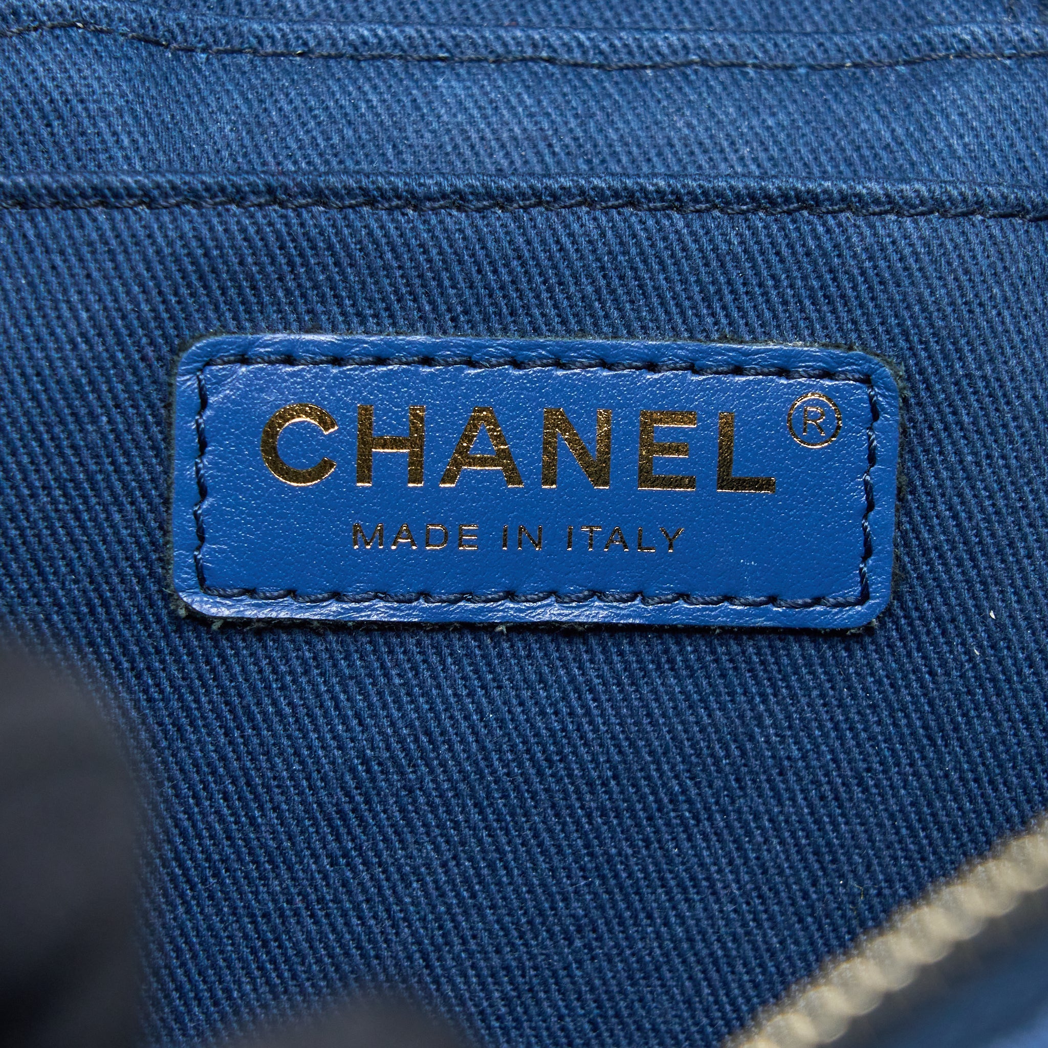 CHANEL TOP HANDLE CROSSBODY VANITY CASE DENIM BLUE BRUSHED GHW