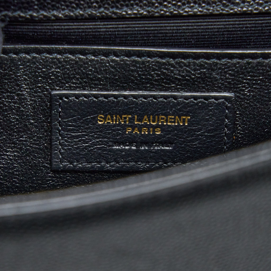 SAINT LAURENT SMALL KATE BAG GRAINED CALFSKIN BLACK GHW