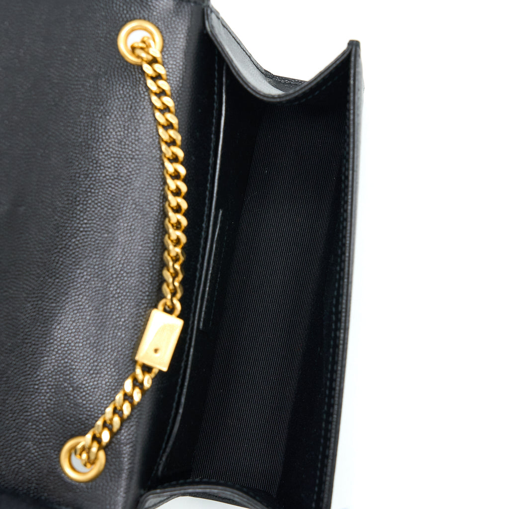 SAINT LAURENT SMALL KATE BAG GRAINED CALFSKIN BLACK GHW