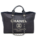 CHANEL LARGE DEAUVILLE TOTE BAG DENIM NAVY SHW