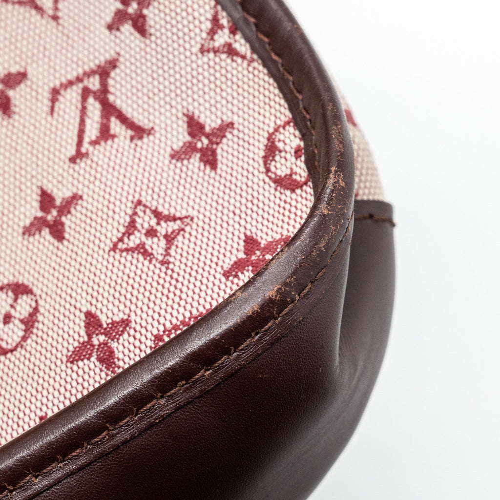 LOUIS VUITTON VINTAGE FLAP SHOULDER BAG FABRIC / LEATHER DARK PINK GHW