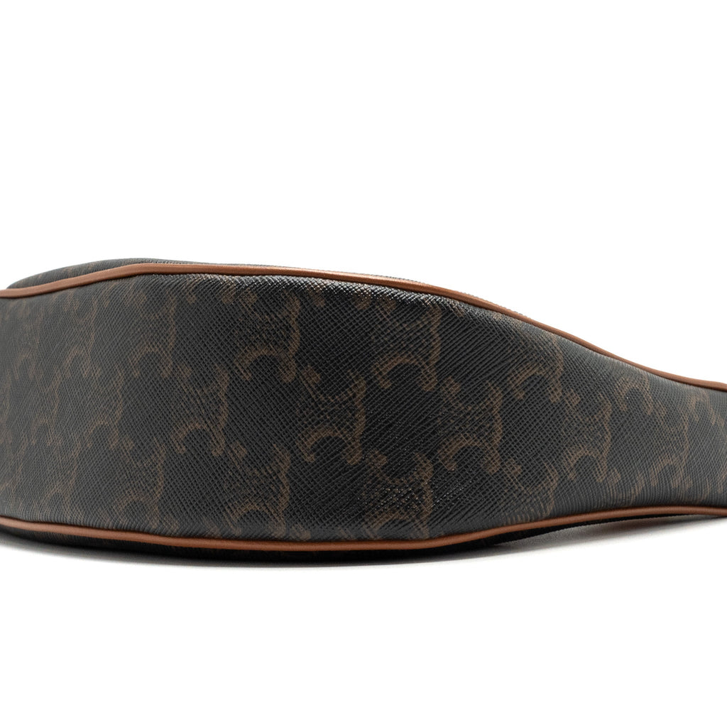 CELINE AVA BAG IN TRIOMPHE CANVAS AND CALFSKIN TAN