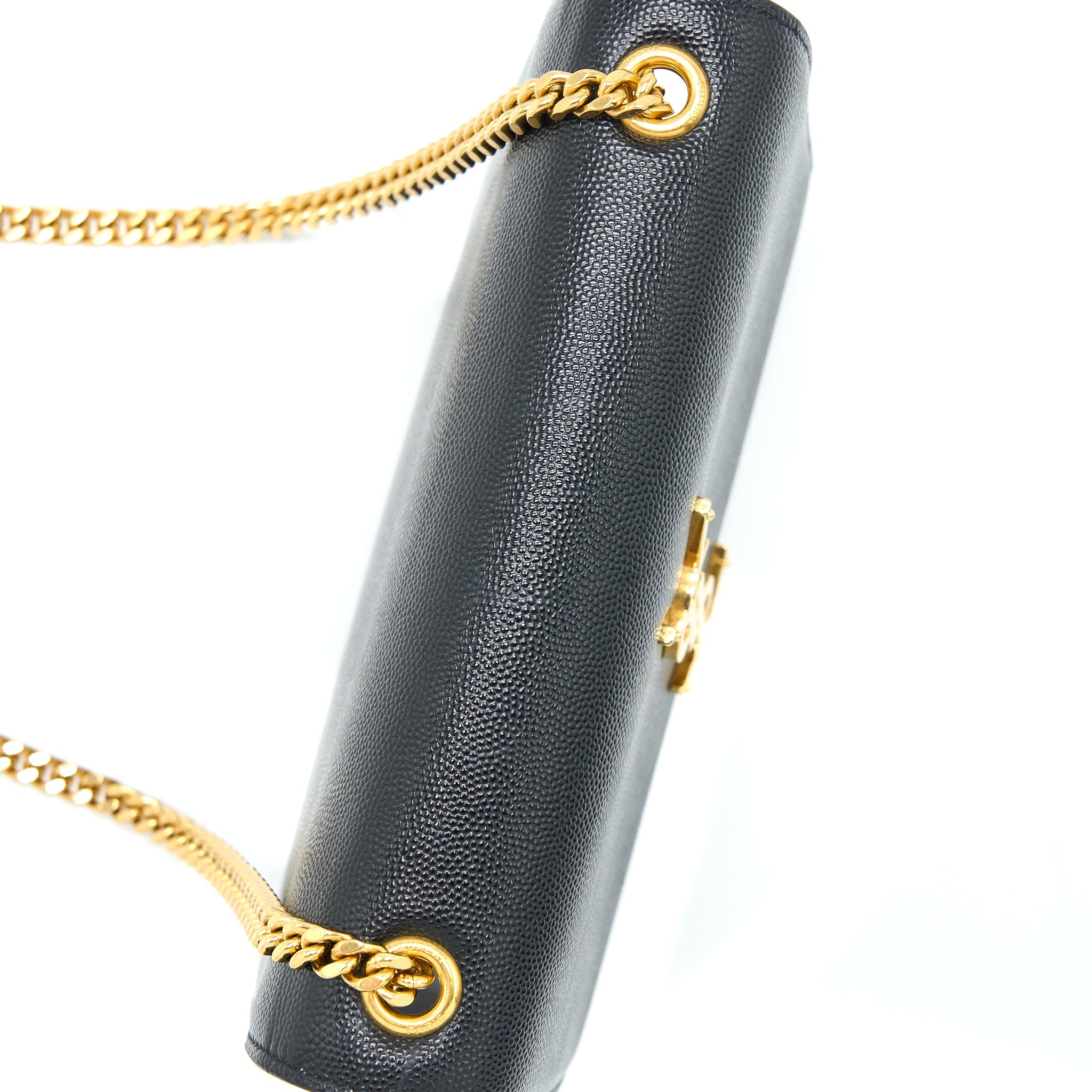 SAINT LAURENT SMALL KATE BAG GRAINED CALFSKIN BLACK GHW