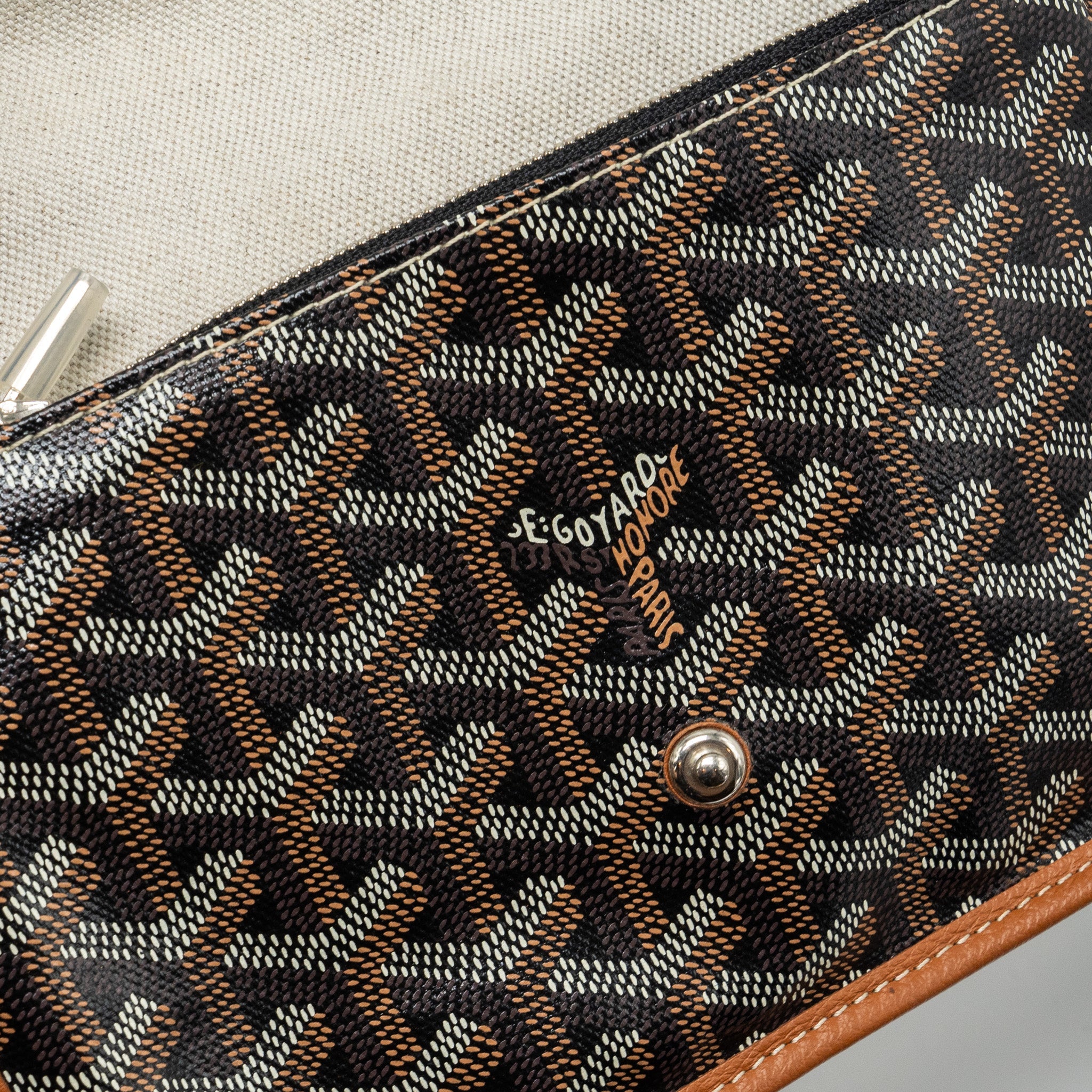 GOYARD PLUMET POCKET WALLET GOYARDLINE CANVAS / CALFSKIN TAN SHW