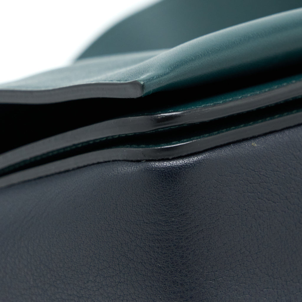 CELINE FRAME BAG CALFSKIN NAVY/DARK GREEN GHW