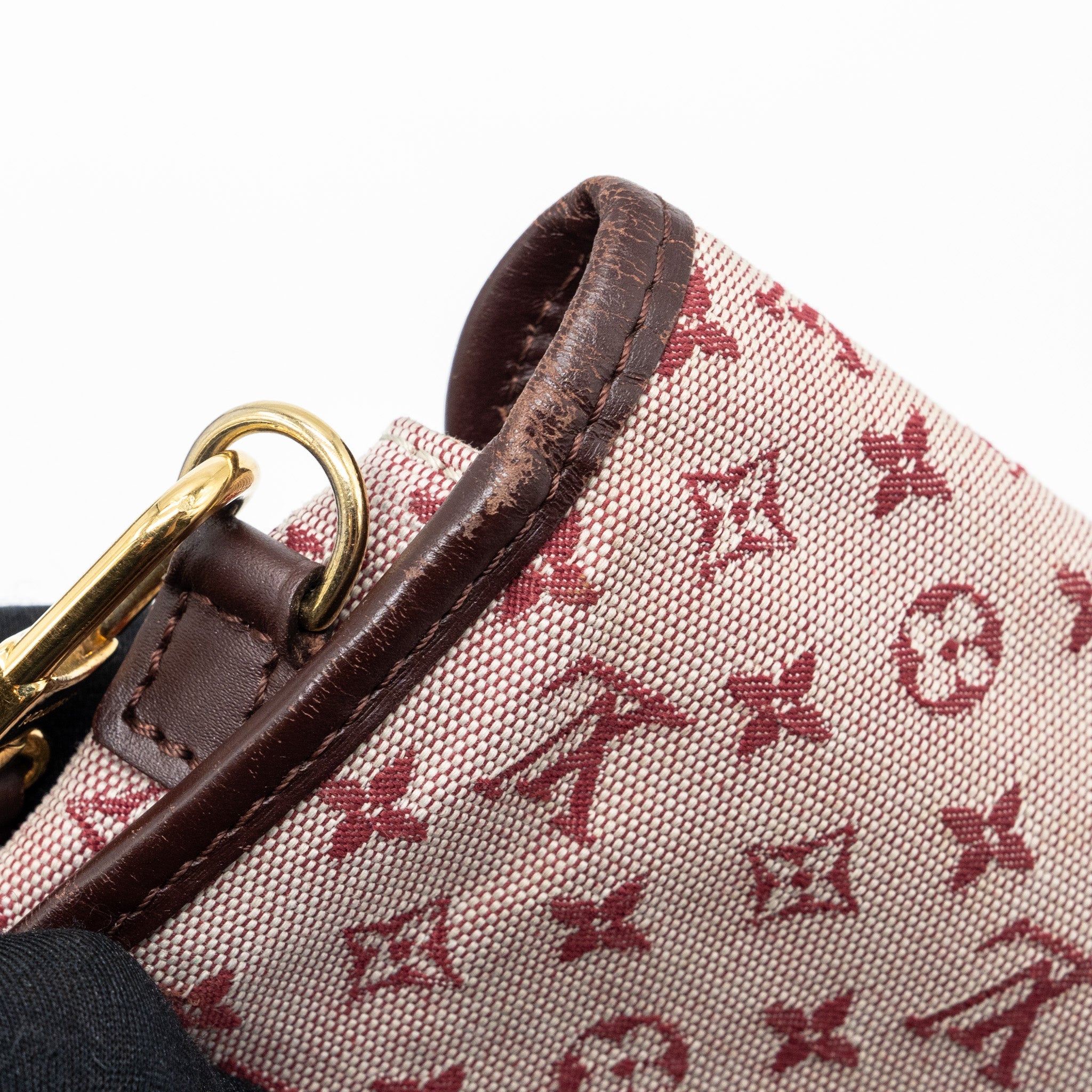 LOUIS VUITTON VINTAGE FLAP SHOULDER BAG FABRIC / LEATHER DARK PINK GHW