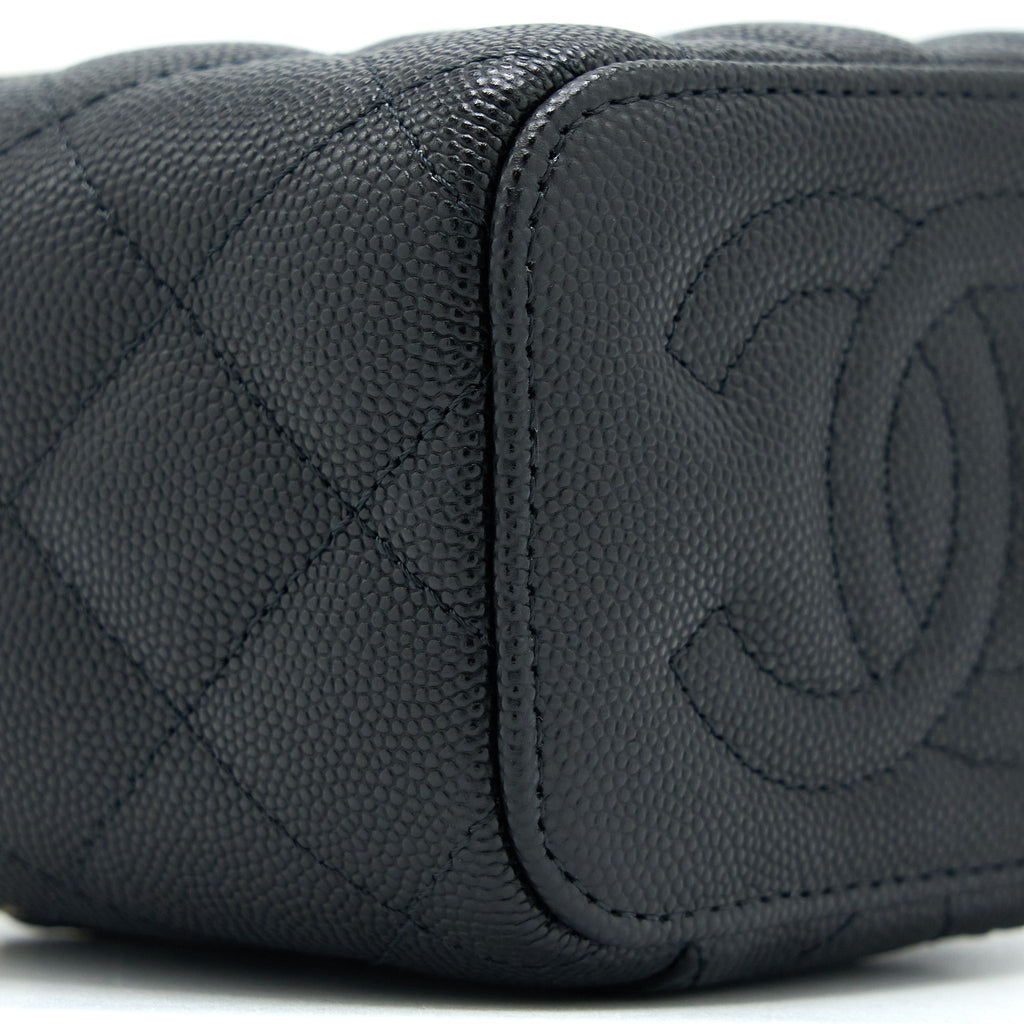 CHANEL MINI VANITY WITH CHAIN CAVIAR BLACK LGHW