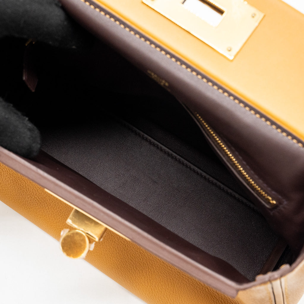 HERMES MINI 2424 EVERCOLOR/SWIFT CARAMEL/SESAME/ROUGE GHW