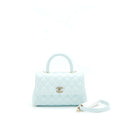 CHANEL 21K BABY BLUE COCO HANDLE SMALL (OLD MINI) 24CM LGHW